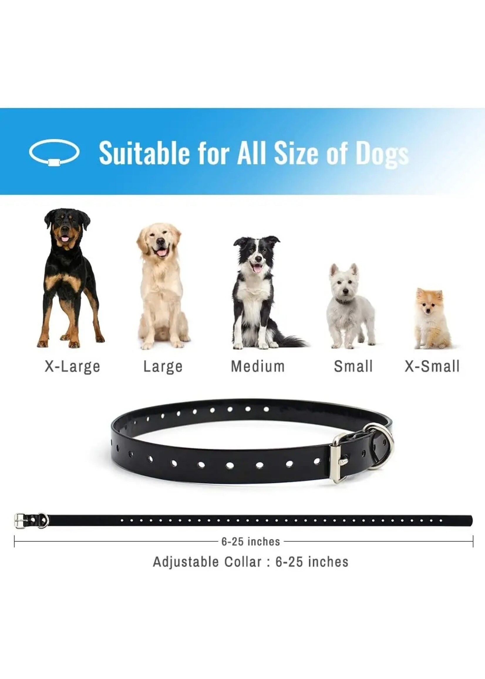 998DB Hondentraining halsband 300M afstandsbediening met 3 trainingsmodi Statische trilling en pieptoon - Oplaadbaar