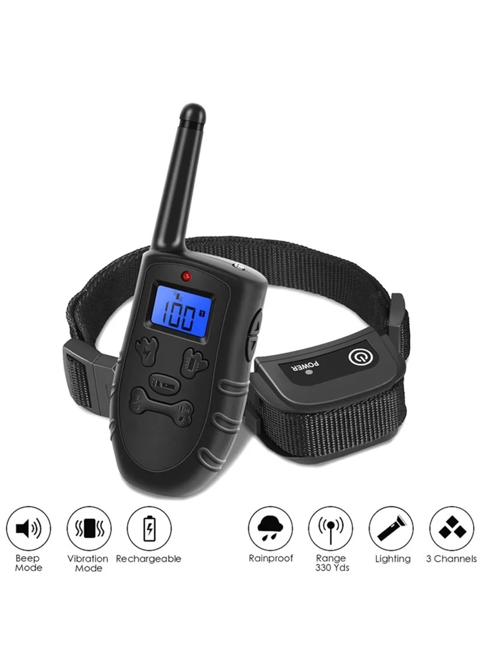 Afstandsbediening Oplaadbare hondentrainingshalsband elektrische hondhalsband anti-blaf waterdichte afstandsbediening halsband huisdiertrainer