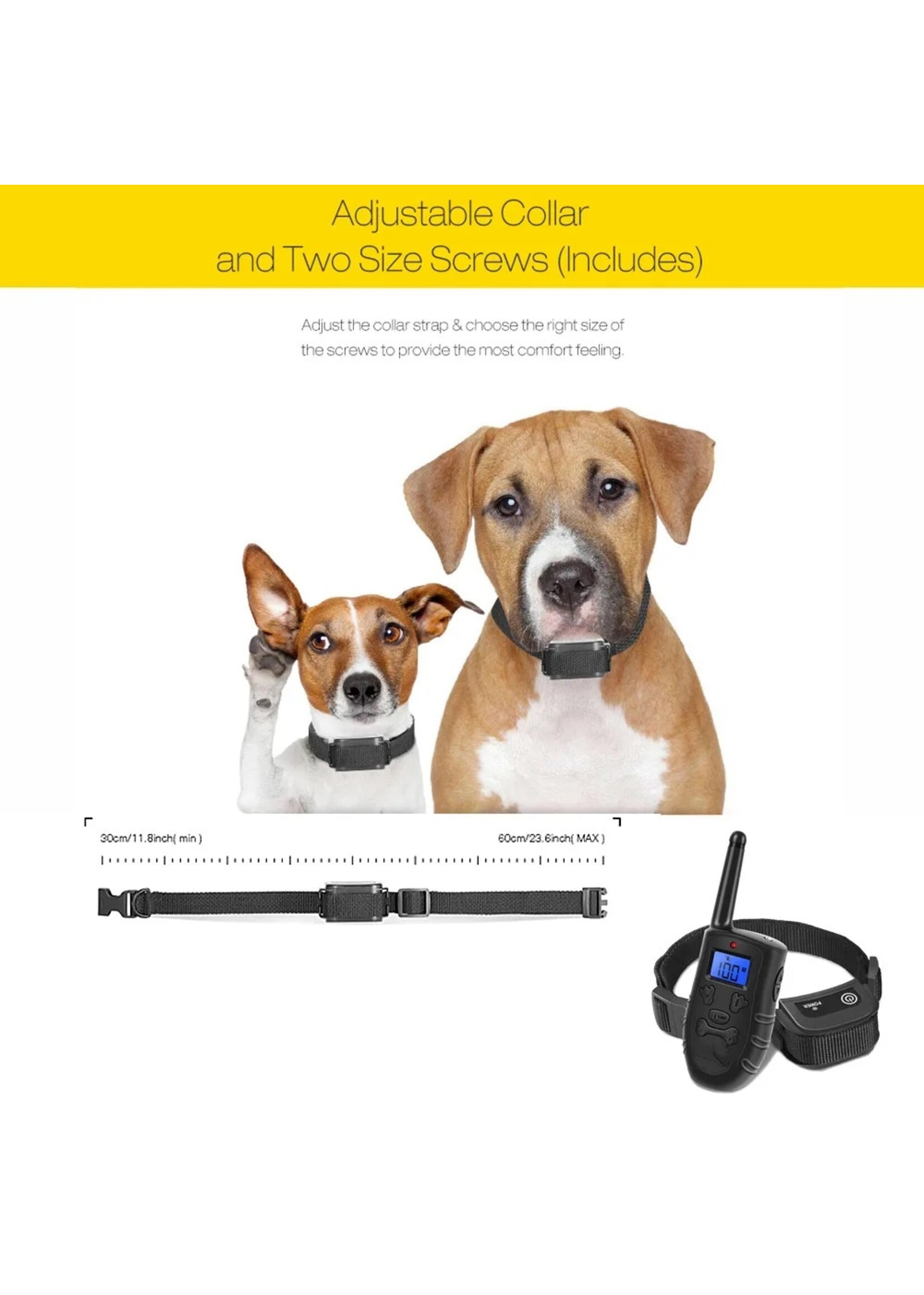 Afstandsbediening Oplaadbare hondentrainingshalsband elektrische hondhalsband anti-blaf waterdichte afstandsbediening halsband huisdiertrainer