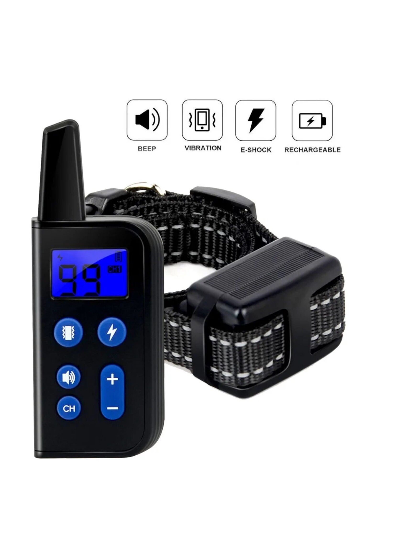 Hondentrainingshalsband Afstandsbediening Elektrische schok Geluid Oplaadbaar Voor kleine grote Honden trainingsaccessoires 99 niveaus