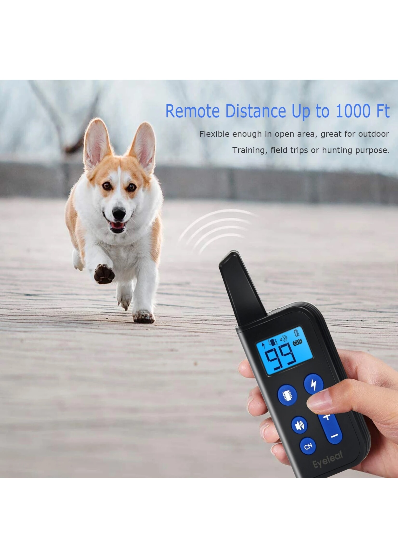 Hondentrainingshalsband Afstandsbediening Elektrische schok Geluid Oplaadbaar Voor kleine grote Honden trainingsaccessoires 99 niveaus
