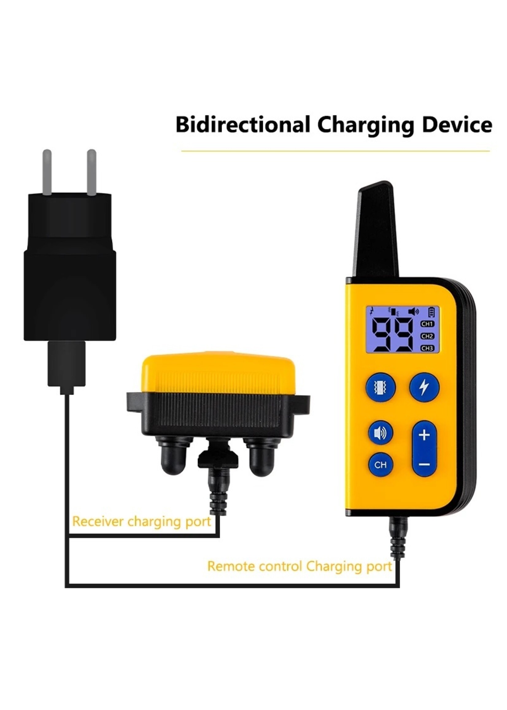Hondentrainingshalsband Afstandsbediening Elektrische schok Geluid Oplaadbaar Voor kleine grote Honden trainingsaccessoires 99 niveaus