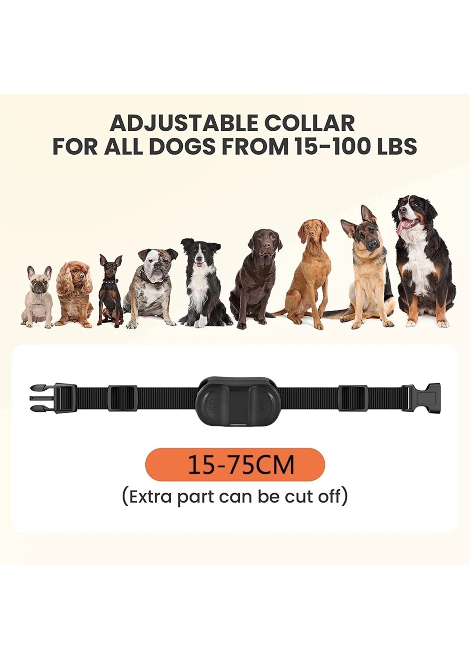 Hondentrainingshalsband voor alle honden Huisdier met LCD Oplaadbare USB Anti-blafschok Trilling geluid Trainingshalsband
