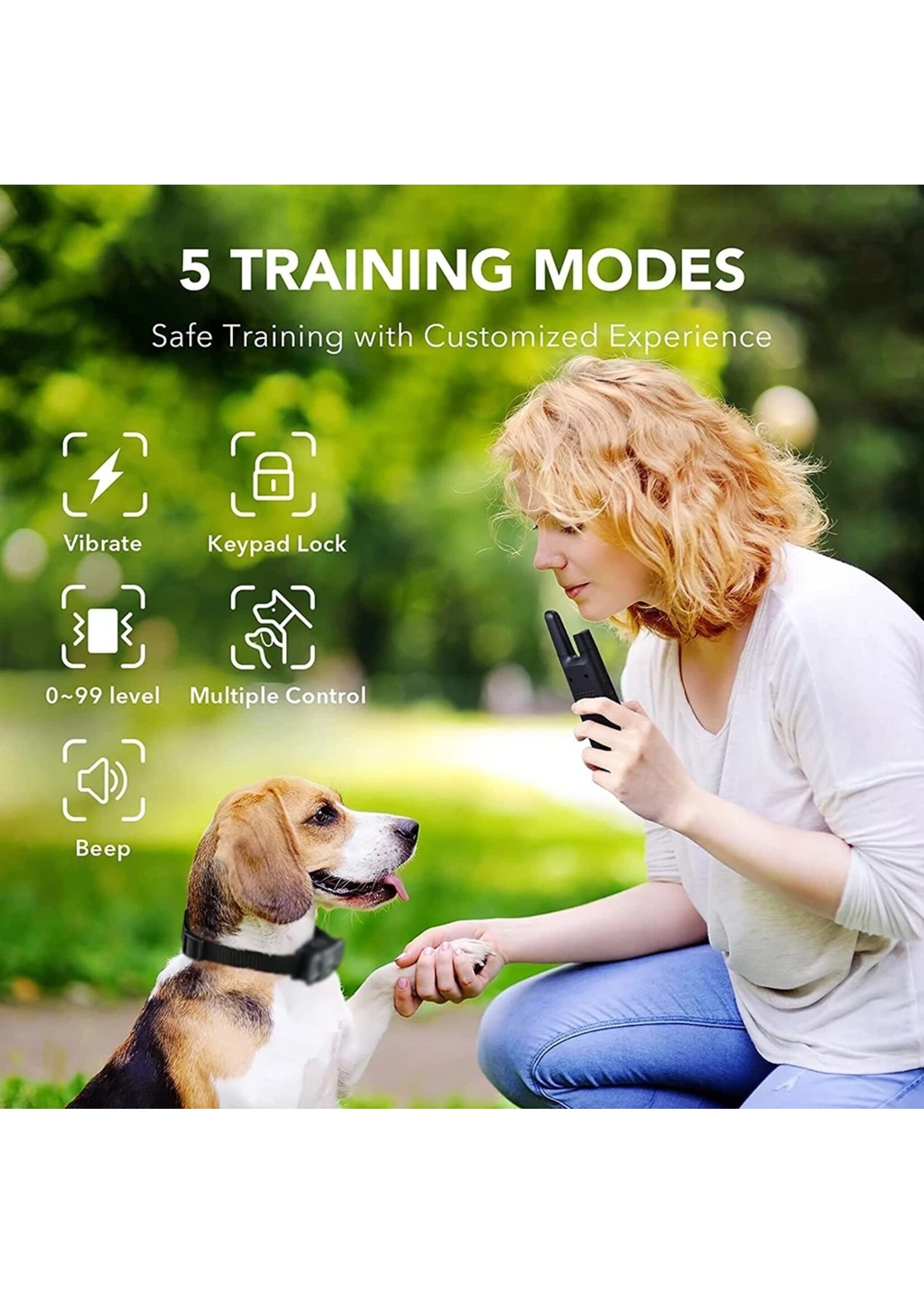 Hondentrainingshalsband voor alle honden Huisdier met LCD Oplaadbare USB Anti-blafschok Trilling geluid Trainingshalsband