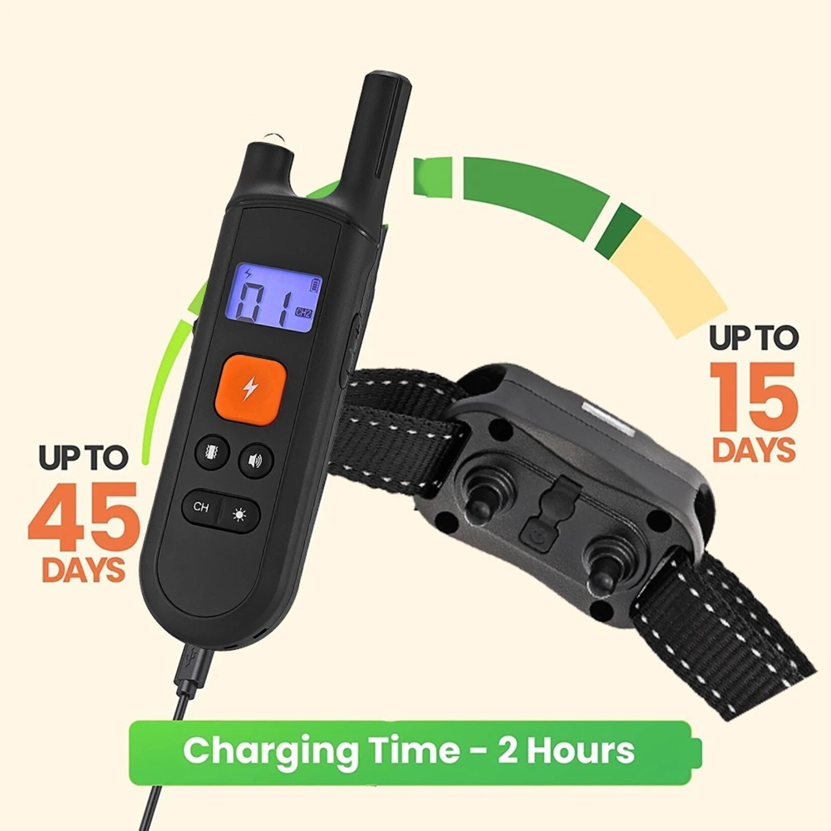 Hondentrainingshalsband voor alle honden Huisdier met LCD Oplaadbare USB Anti-blafschok Trilling geluid Trainingshalsband