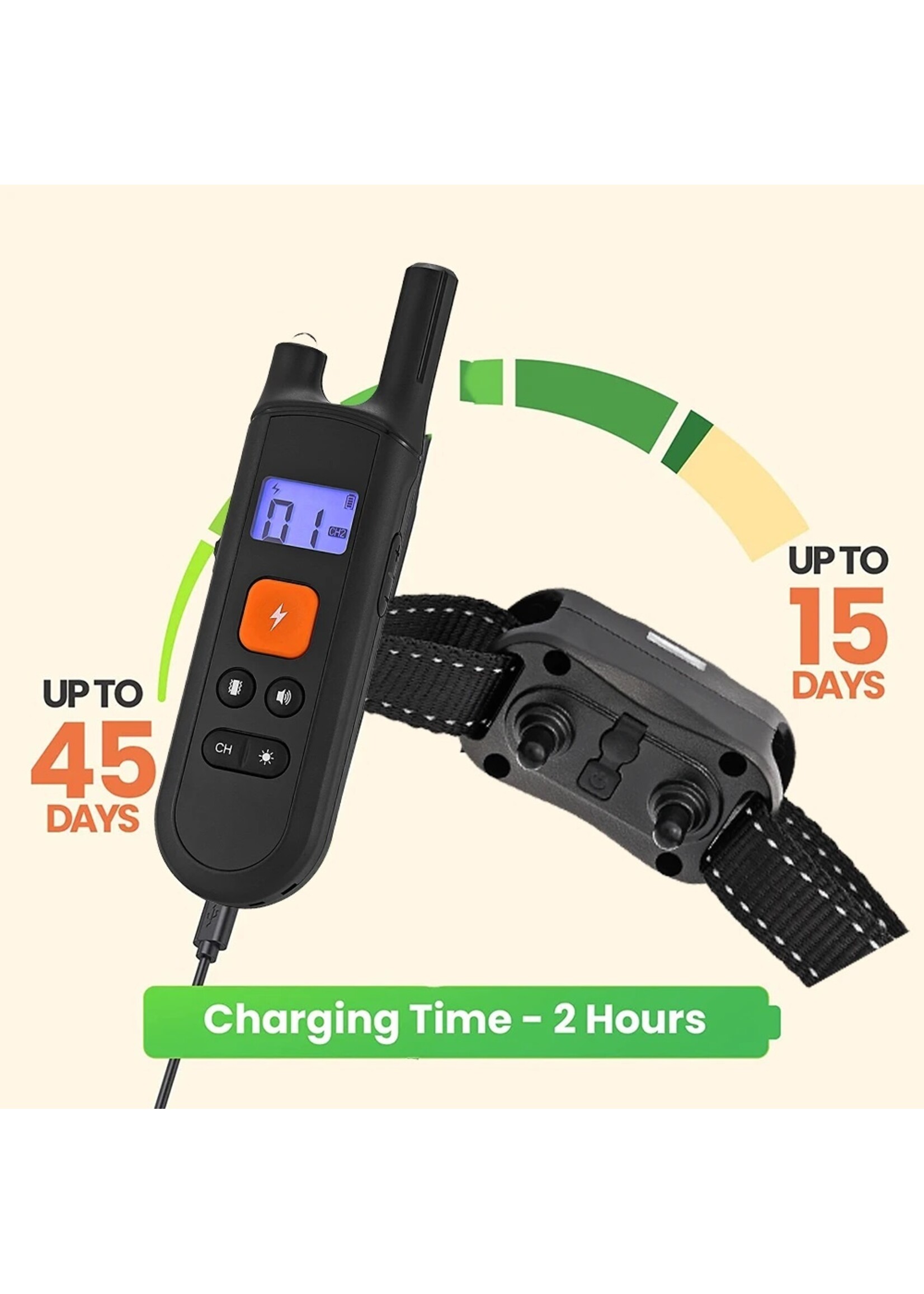 Hondentrainingshalsband voor alle honden Huisdier met LCD Oplaadbare USB Anti-blafschok Trilling geluid Trainingshalsband