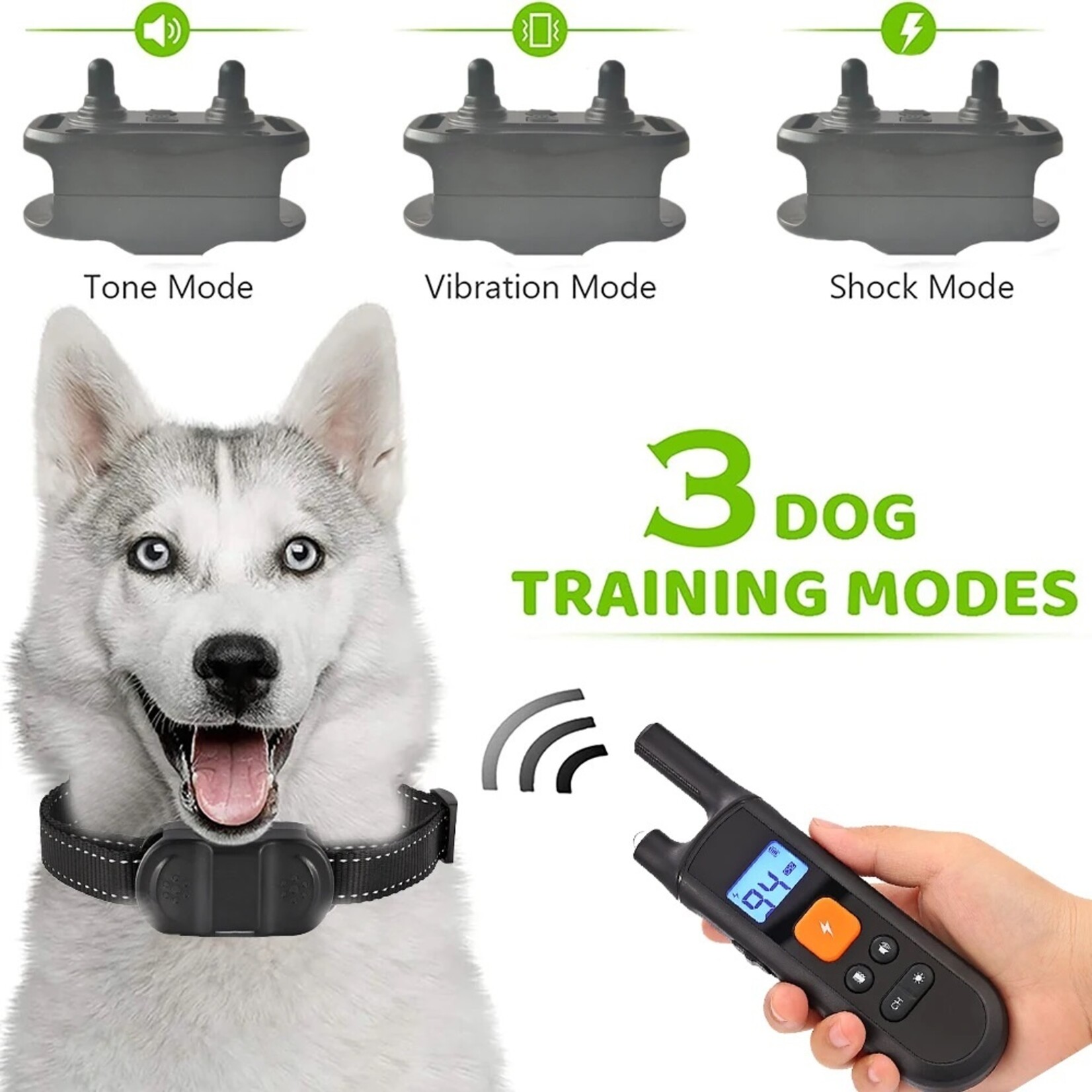 Hondentrainingshalsband voor alle honden Huisdier met LCD Oplaadbare USB Anti-blafschok Trilling geluid Trainingshalsband