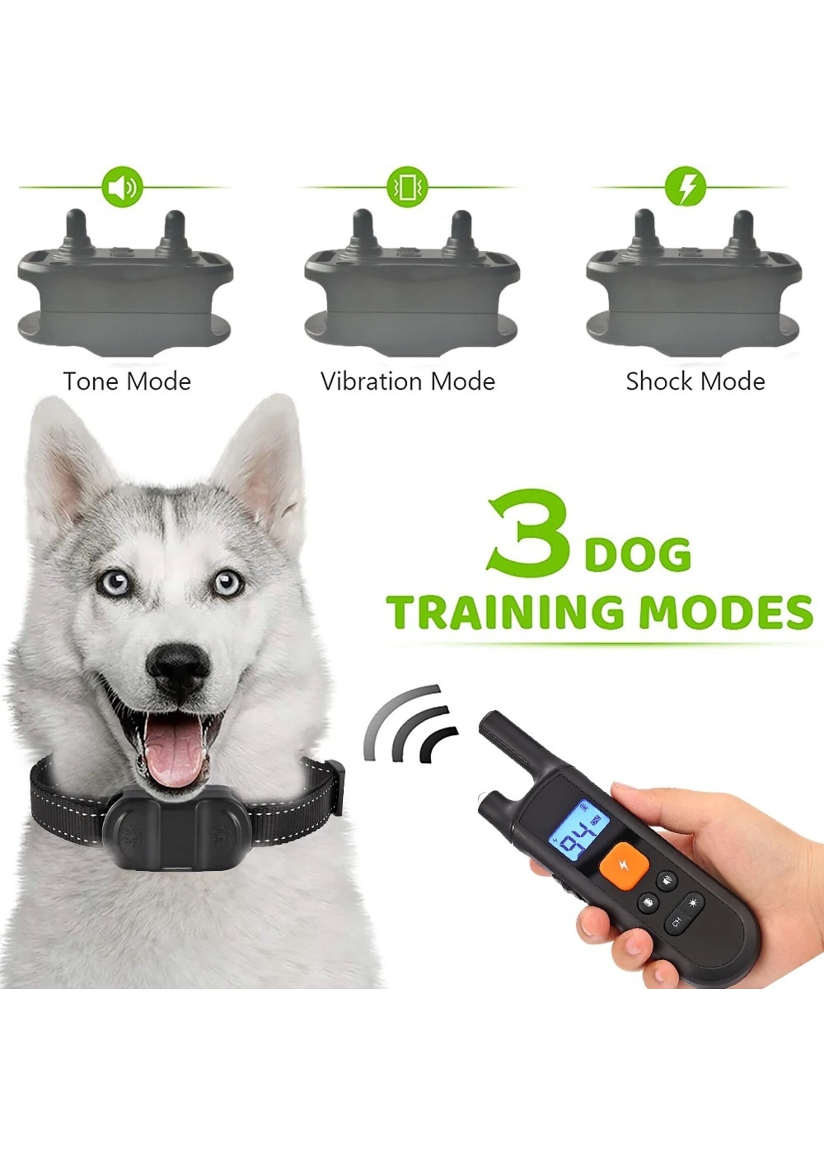 Hondentrainingshalsband voor alle honden Huisdier met LCD Oplaadbare USB Anti-blafschok Trilling geluid Trainingshalsband