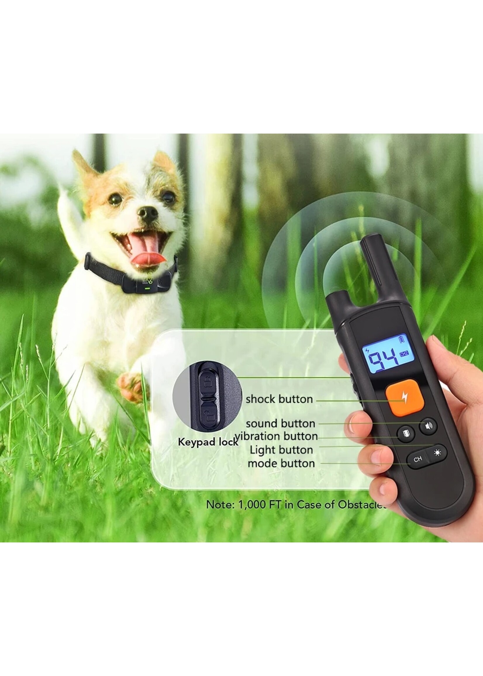 Hondentrainingshalsband voor alle honden Huisdier met LCD Oplaadbare USB Anti-blafschok Trilling geluid Trainingshalsband