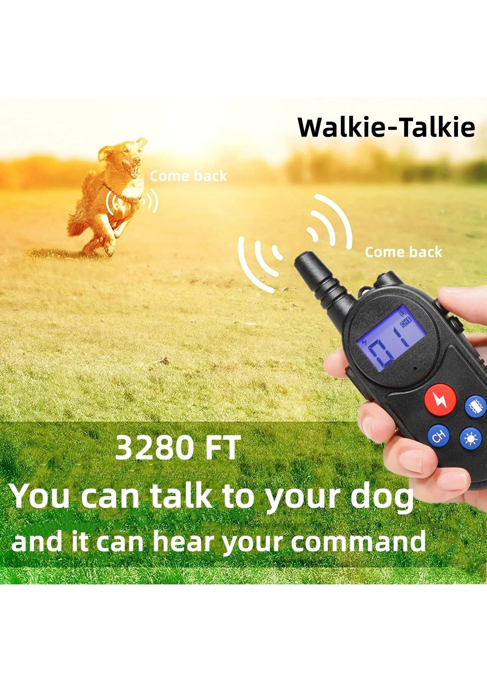 Waterdichte walkietalkie honden halsband - Antiblaf apparaat - opleiden Behendigheidshond Trainingsmateriaal Elektrische halsband