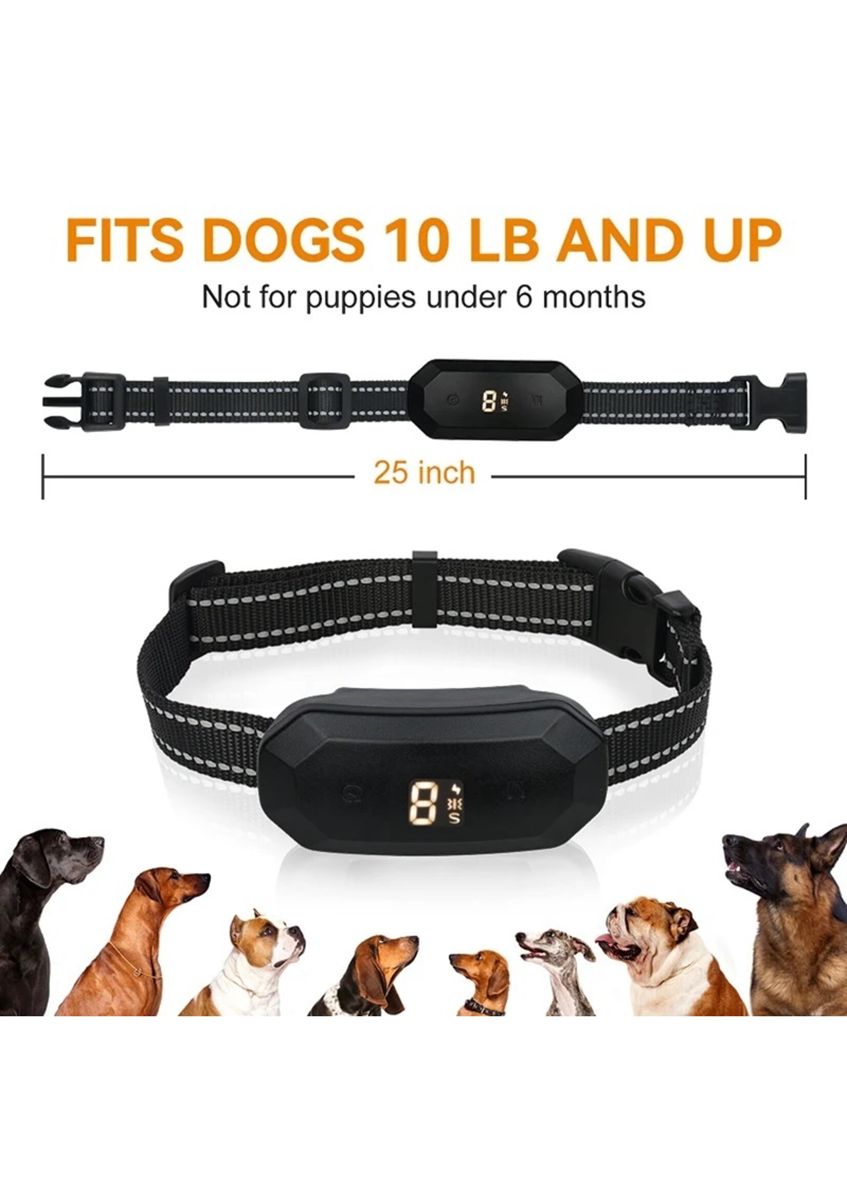 Antiblafhalsband IP67 Elektrische schok Trillingspiep Geen blaffen Automatische trainingshalsband Oplaadbaar met LED Voor kleine, middelgrote en grote honden Chihuahua husky Golden Retriever Duitse herder Franse Bulldog hondenaccessoires