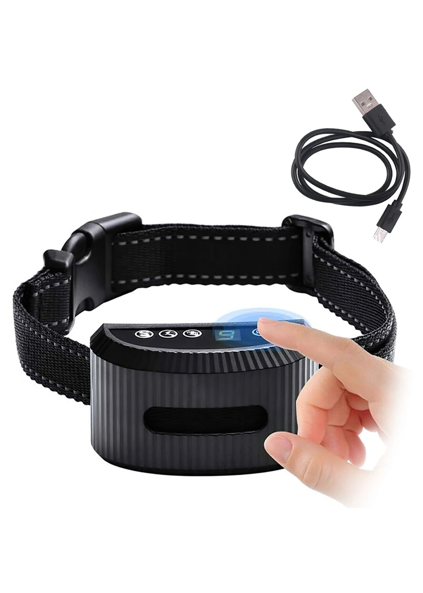 Honden Halsband Anti-blafbeheersing Waterdichte oplaadbare hondentraining accessoires Anti-blaffen voor honden Trainingshalsbanden