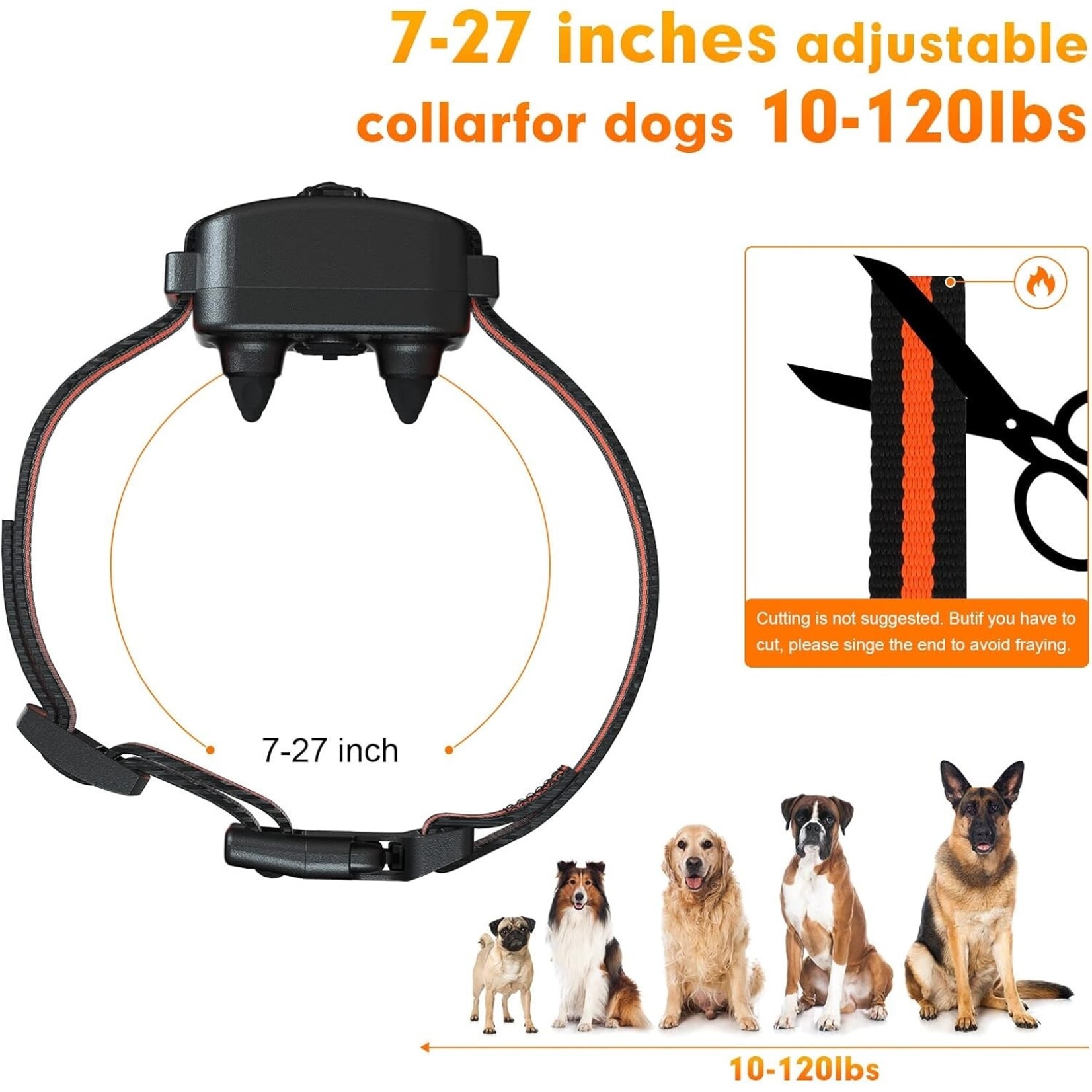 Honden Trainingshalsbanden met vergrendelknop om onbedoelde bediening te voorkomen. Elektronische schokhalsband Waterdichte oplaadbare batterij tot 250 meter afstandsbedieningsbereik