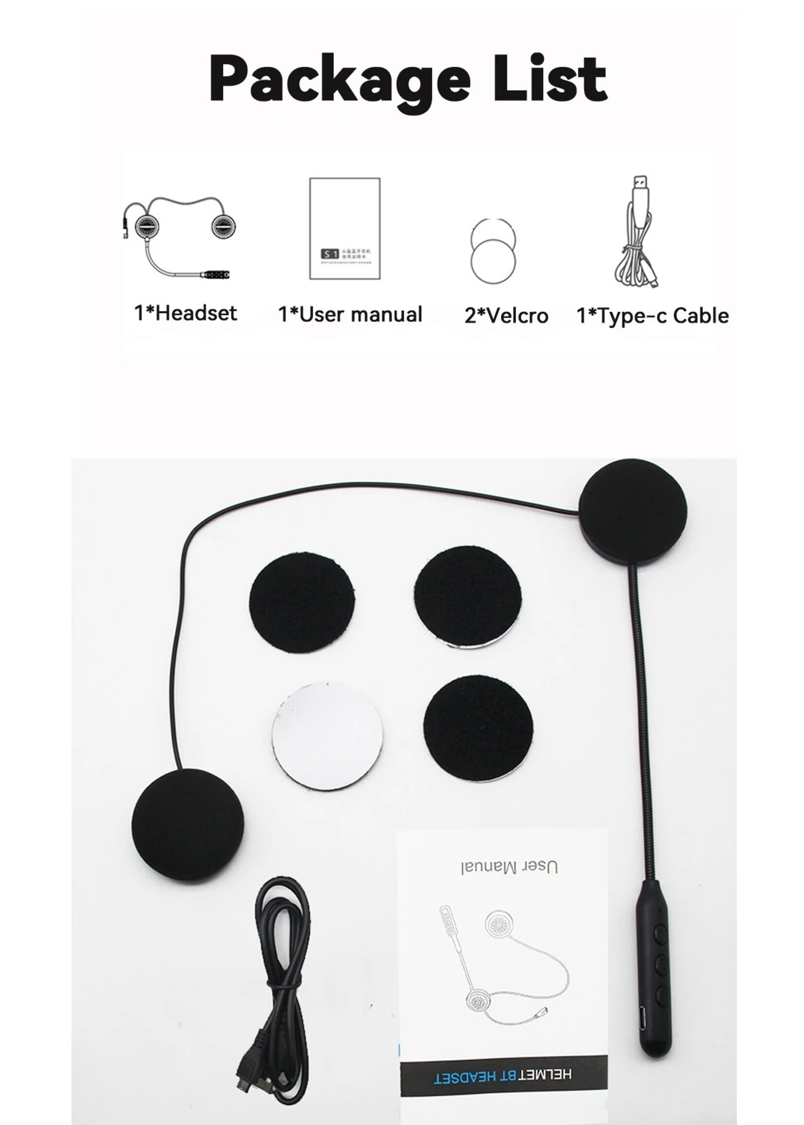S11- VR-robot Motorheadset Helm Bluetooth 5.0-hoofdtelefoon Draadloze handsfree stereomuziekspeler met FM-radio voor rijden