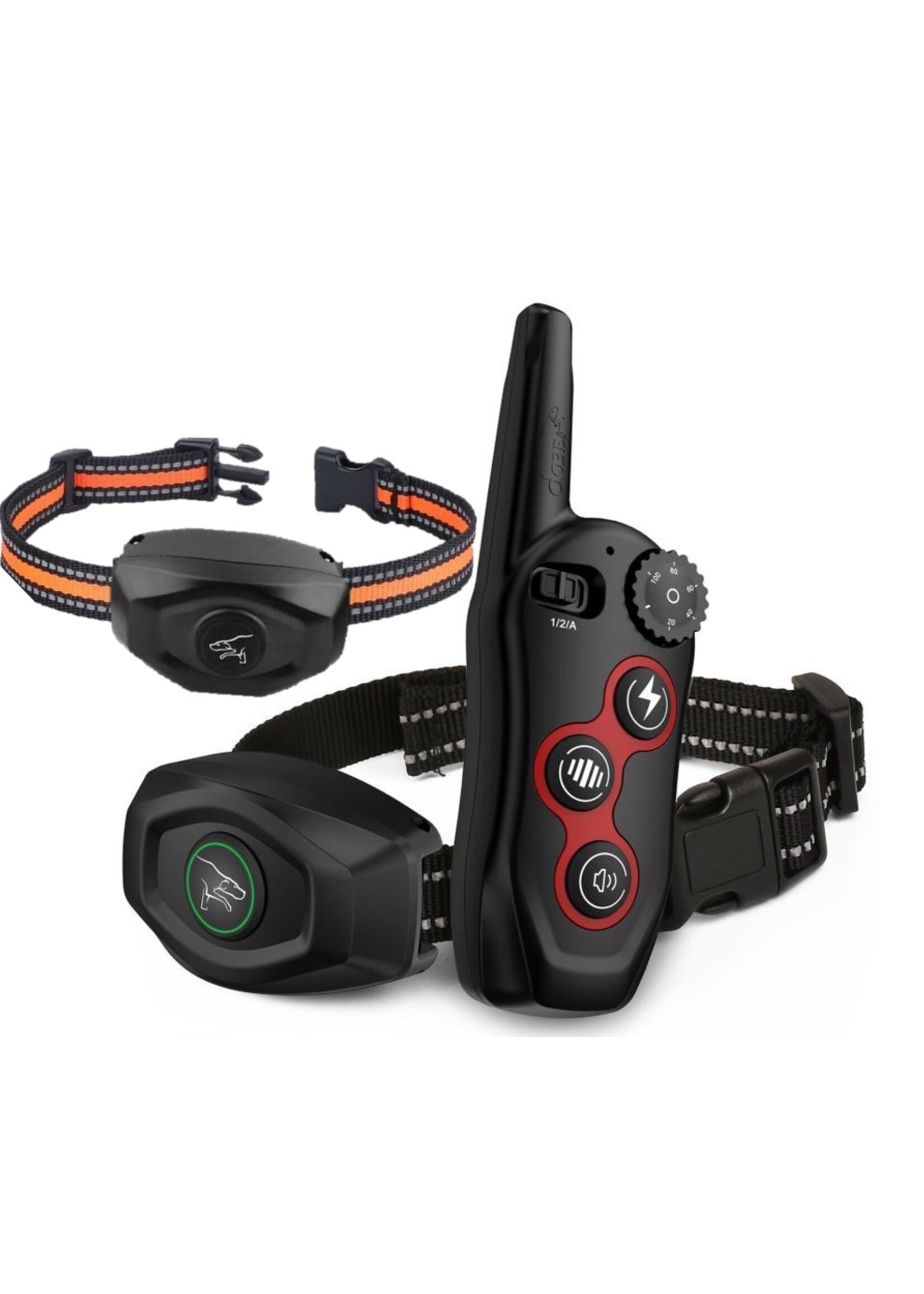 Dobe DOBE Hondentrainingshalsband - 2-in-1 oplaadbare externe hondenschok Automatische anti-blafhalsband met 3 trainingsmodi, pieptoon, trillingen, schokken 100% waterdicht, bereik tot 300 meter voor kleine, middelgrote en grote honden VOOR 2 HONDEN