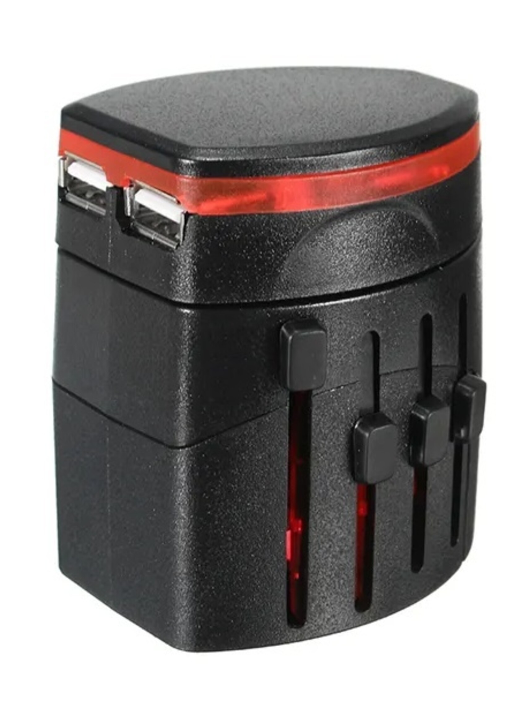 Universele wereldreis adapterstekker Alles-in-één voedingsadapter en dubbele USB-oplader – 150 landen