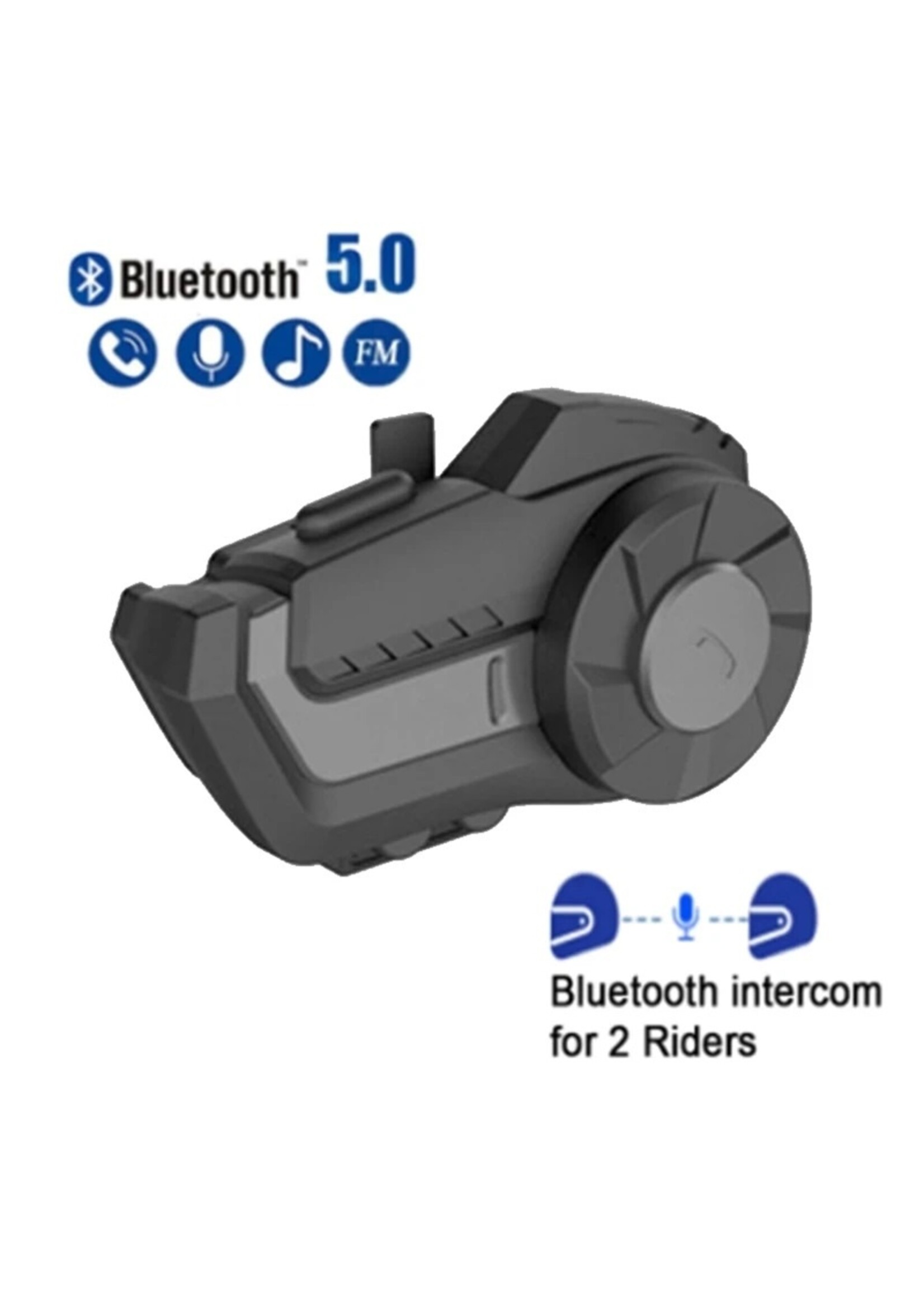HY-1001 Motor Bluetooth Helm Intercom Headset met 800M BT 5.0 Interphone voor 2 Rijders Waterdichte Intercommunicator
