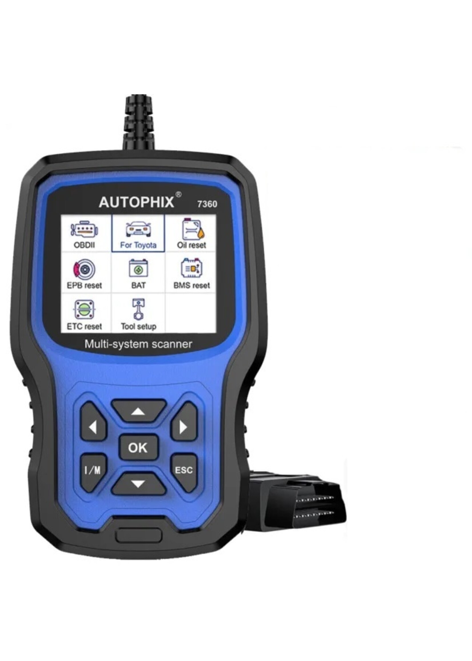 Autophix AUTOPHIX 7360 voor Toyota.  OBD2 Scanner Alle Systeem Scan Automotive Code Reader ABS EPB SRS OLIE BAT Reset Diagnostische tool