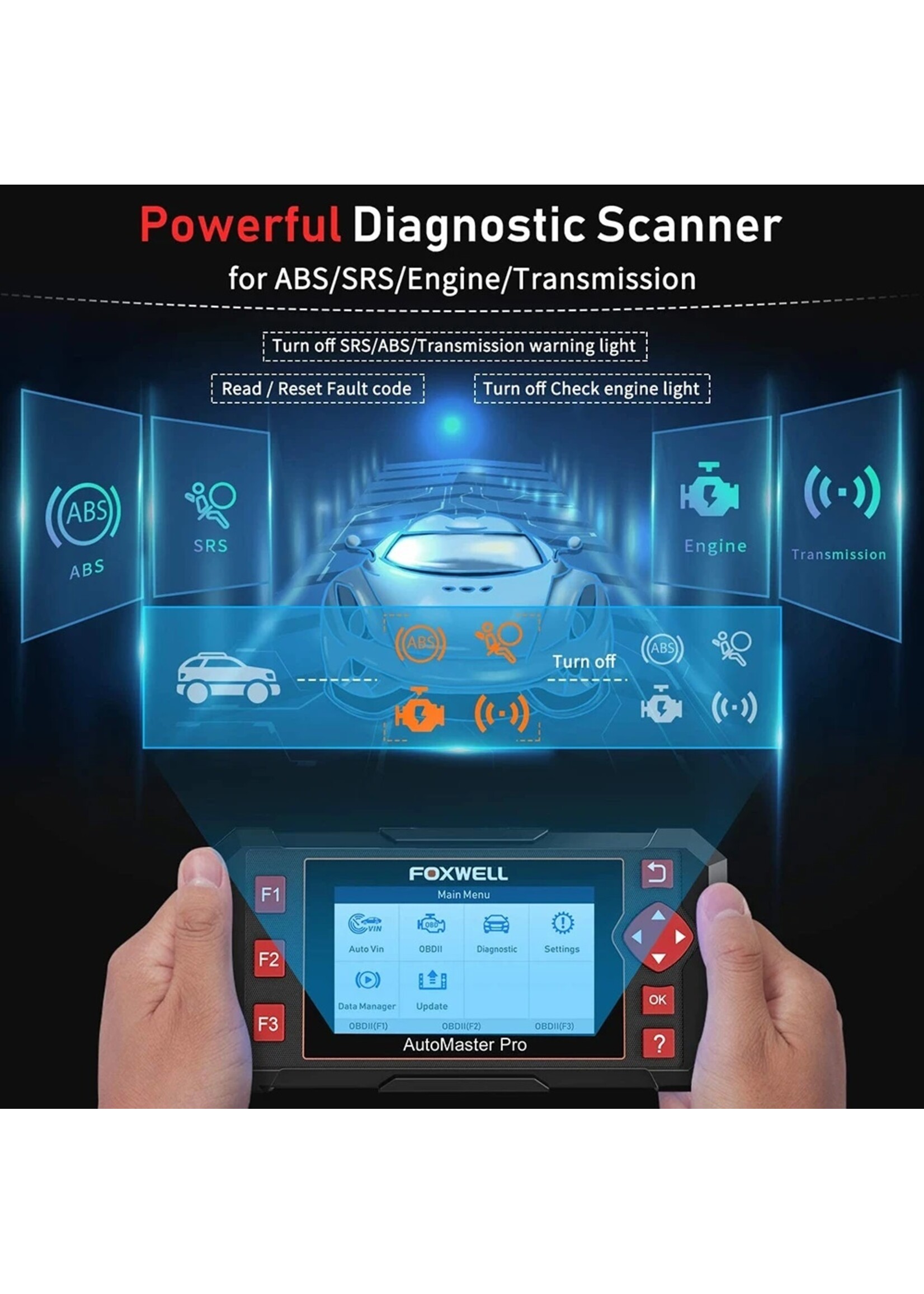 Foxwell FOXWELL NT604 Elite OBD2-scanner ABS SRS-transmissie, Motorcodelezer Controleren, Diagnostische Scantool Met SRS-airbagscanner