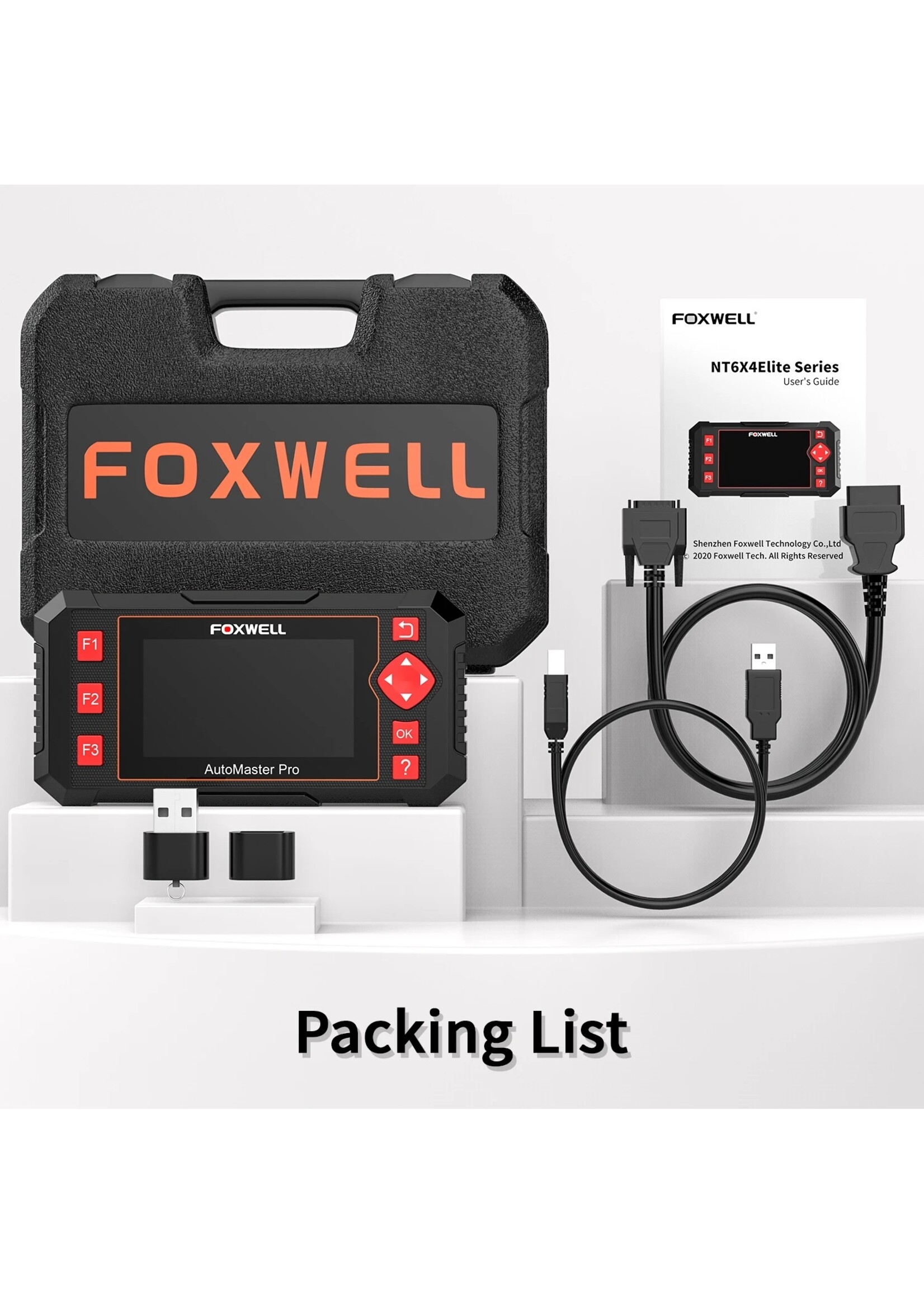 Foxwell FOXWELL NT604 Elite OBD2-scanner ABS SRS-transmissie, Motorcodelezer Controleren, Diagnostische Scantool Met SRS-airbagscanner