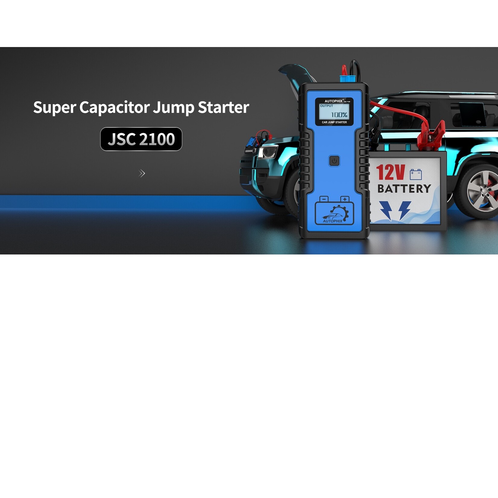 Autophix AUPTOPHIX JSC2100 Supercondensator Auto Jumpstarter - Veilig, draagbaar, energiezuinig en milieuvriendelijk