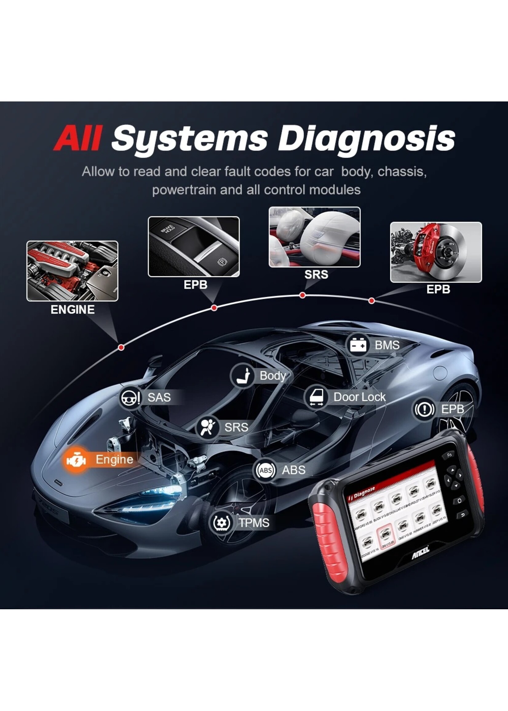 Ancel ANCEL FX8000 Uw ultieme alles-in-één diagnostisch hulpmiddel voor alle merken