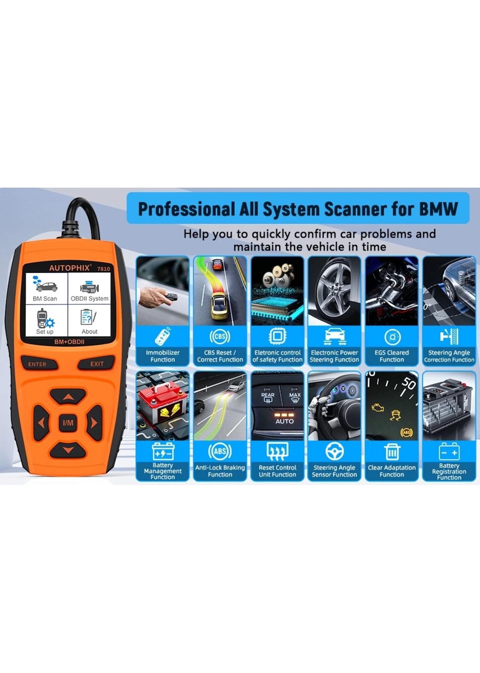 Autophix AUTOPHIX 7810 voor BMW Volledige Systemen OBD2 Scanner
