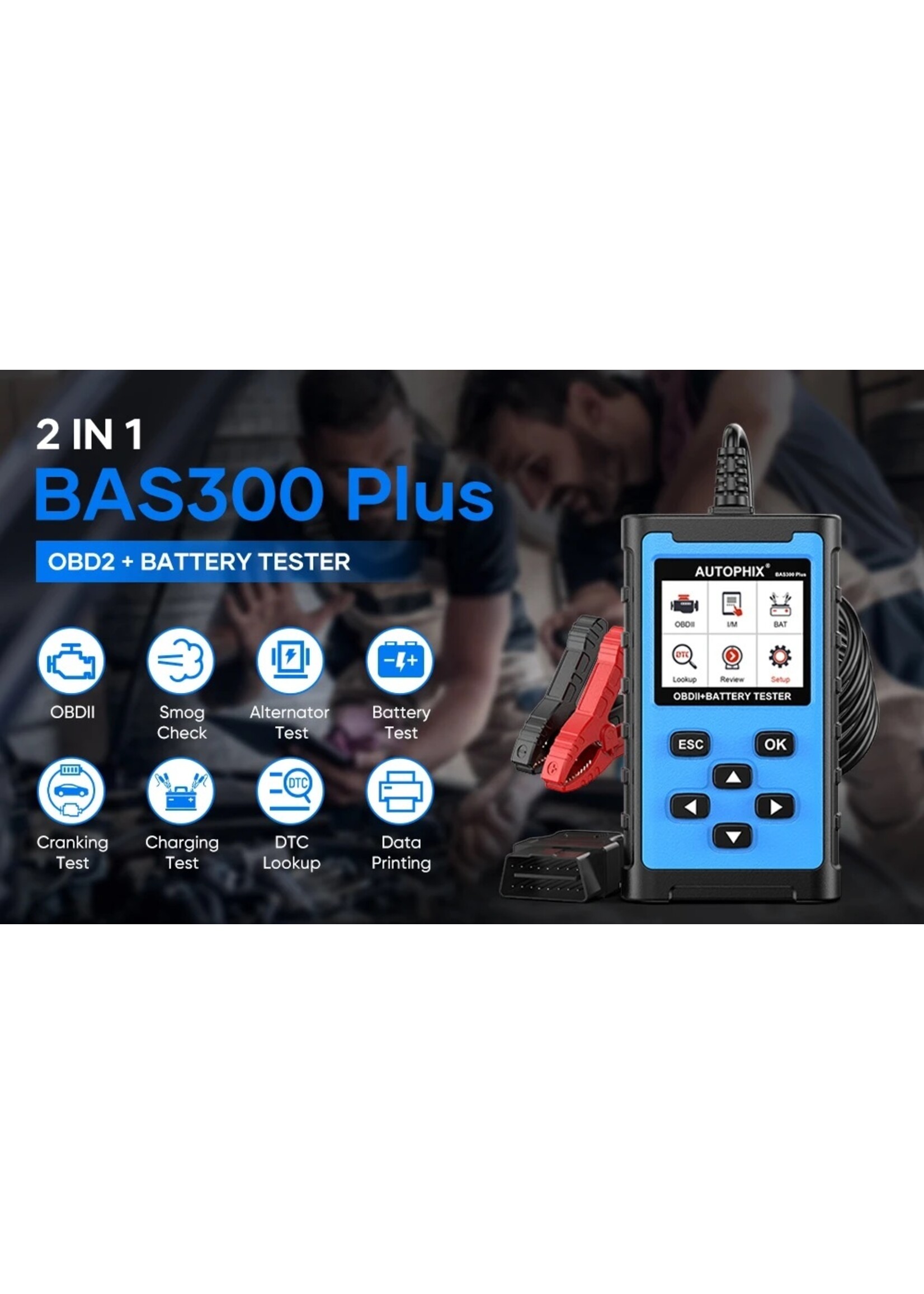 Autophix AUTOPHIX BAS300 Plus 6V/12V/24V batterijtester en OBD2-scanner