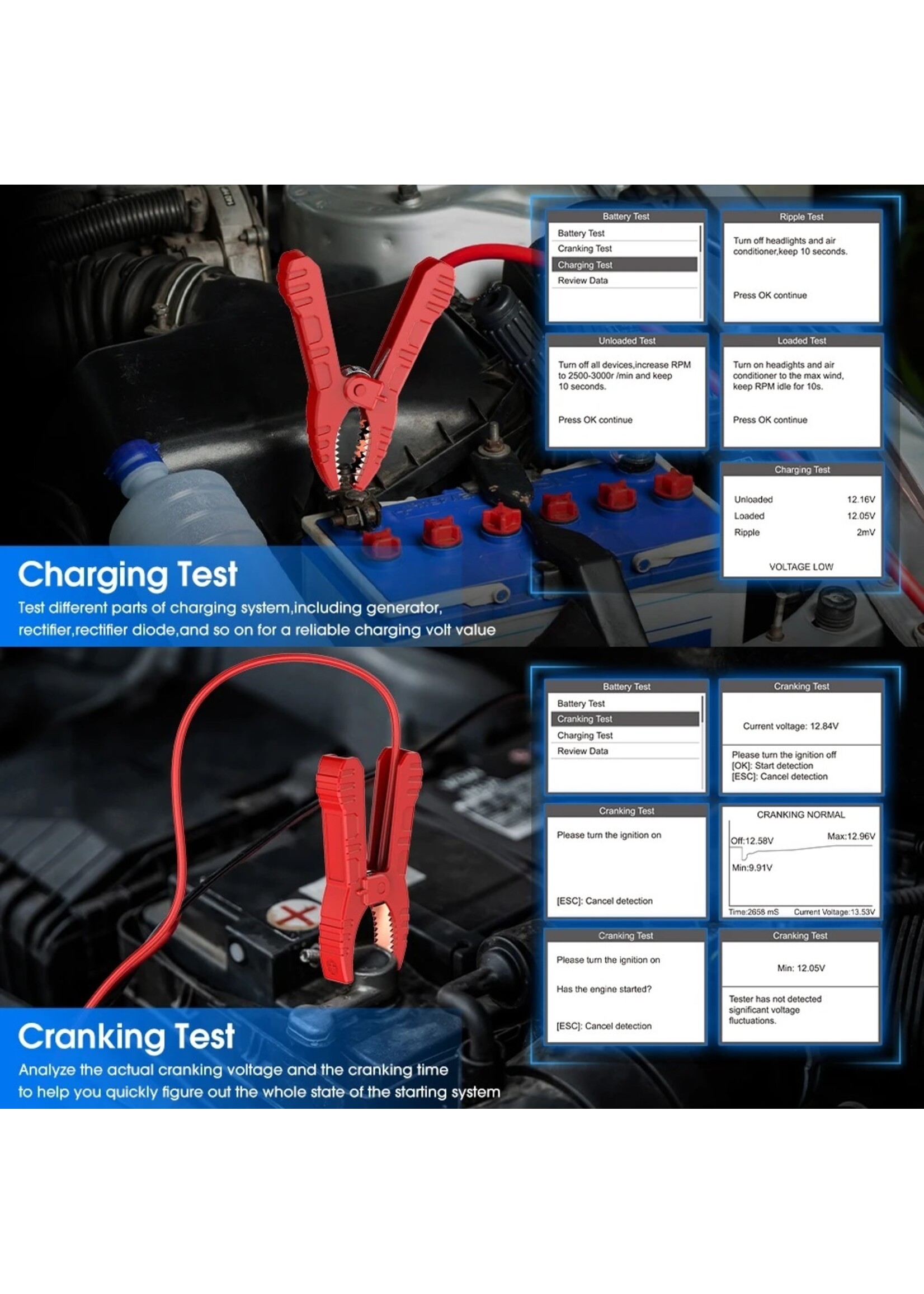 Autophix AUTOPHIX BAS300 Plus 6V/12V/24V batterijtester en OBD2-scanner