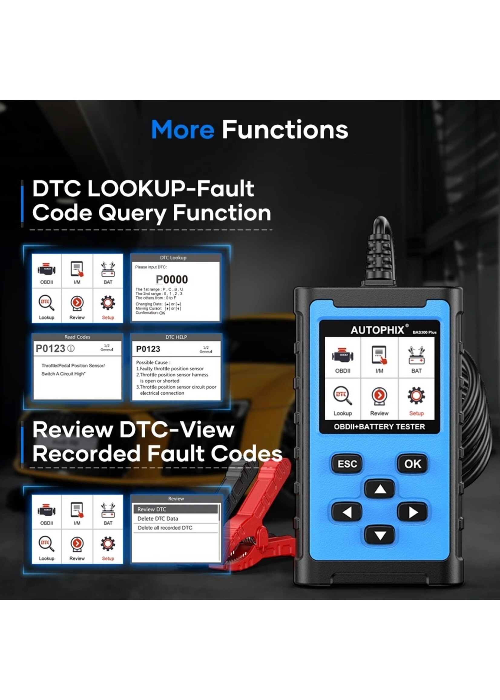 Autophix AUTOPHIX BAS300 Plus 6V/12V/24V batterijtester en OBD2-scanner