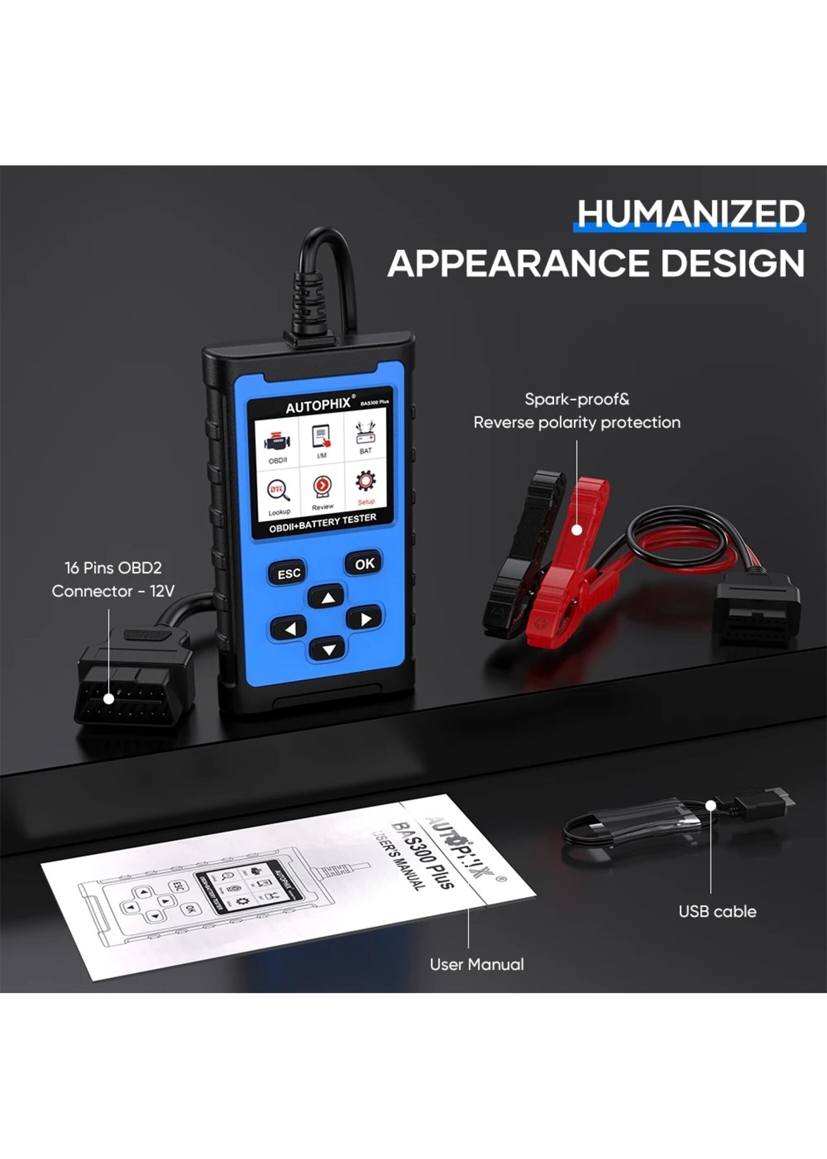 Autophix AUTOPHIX BAS300 Plus 6V/12V/24V batterijtester en OBD2-scanner