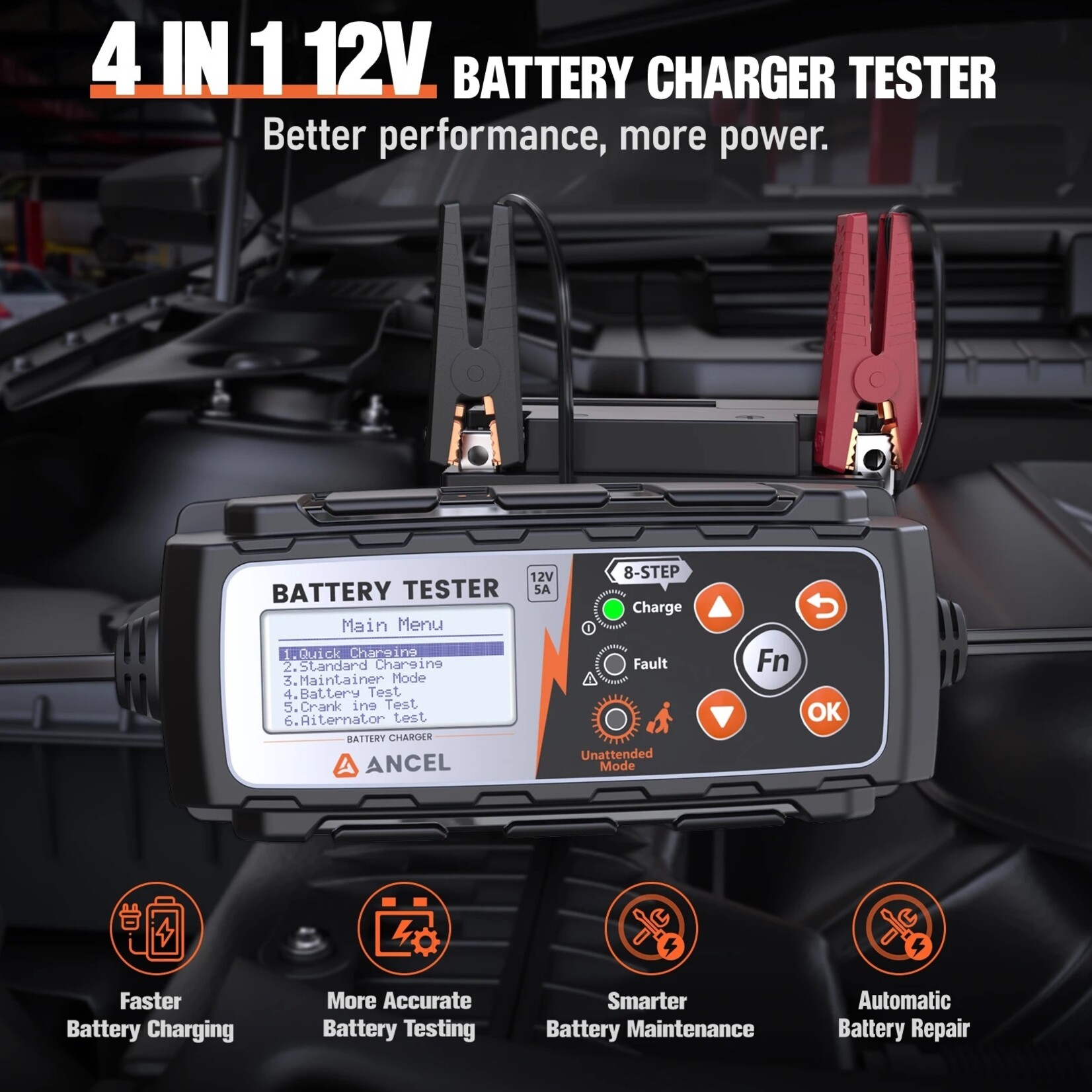 Ancel ANCEL BT521 12V auto-accutester en oplader