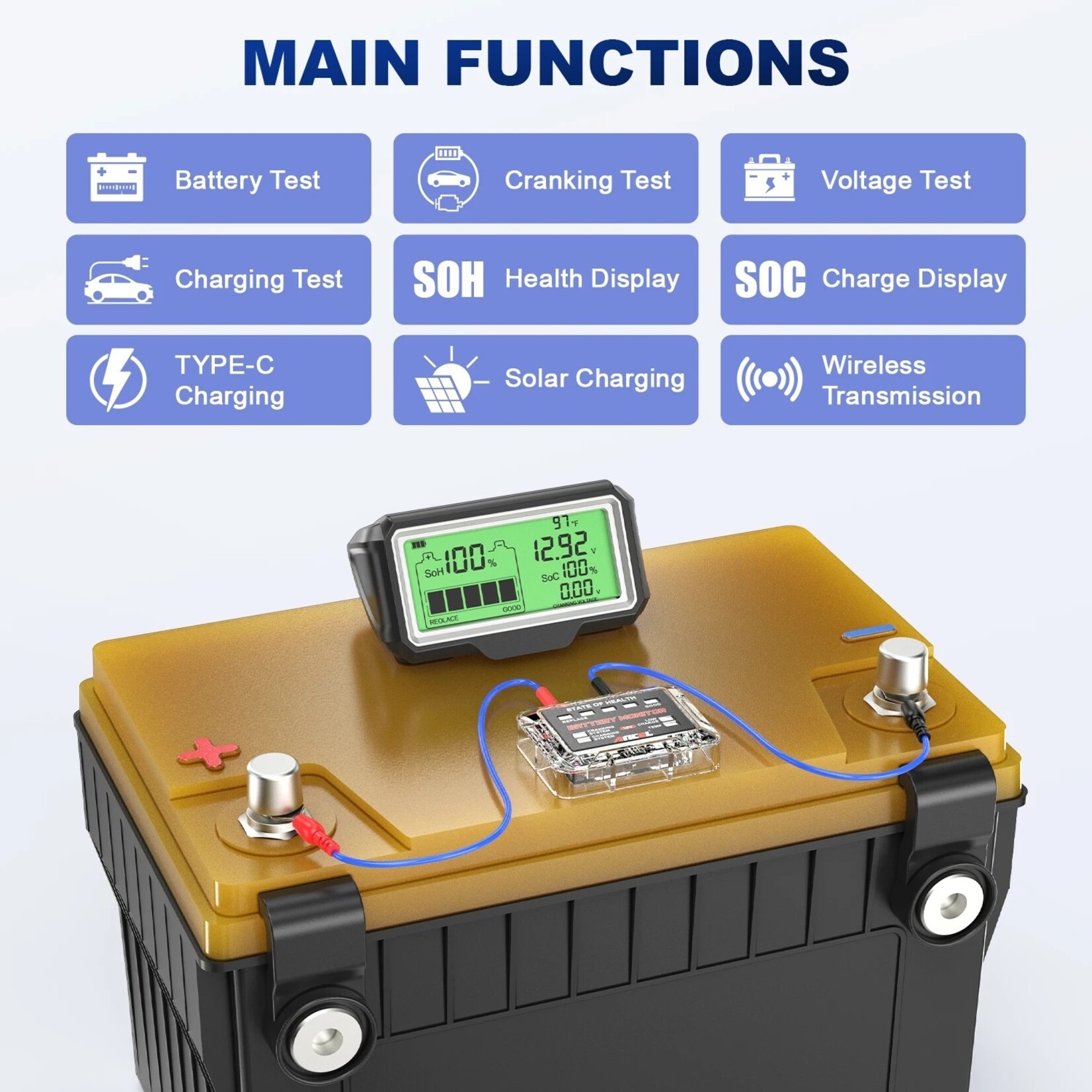 Ancel ANCEL BM200 PRO 12V LED-autoaccu tester/monitor