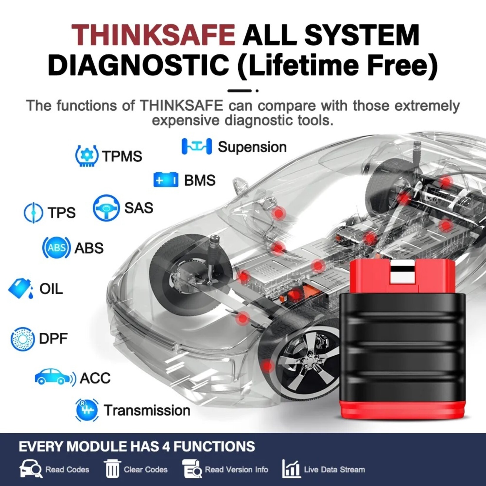 THINKCAR Thinkcar Thinksafe OBD2 Bluetooth Scanner Code Reader