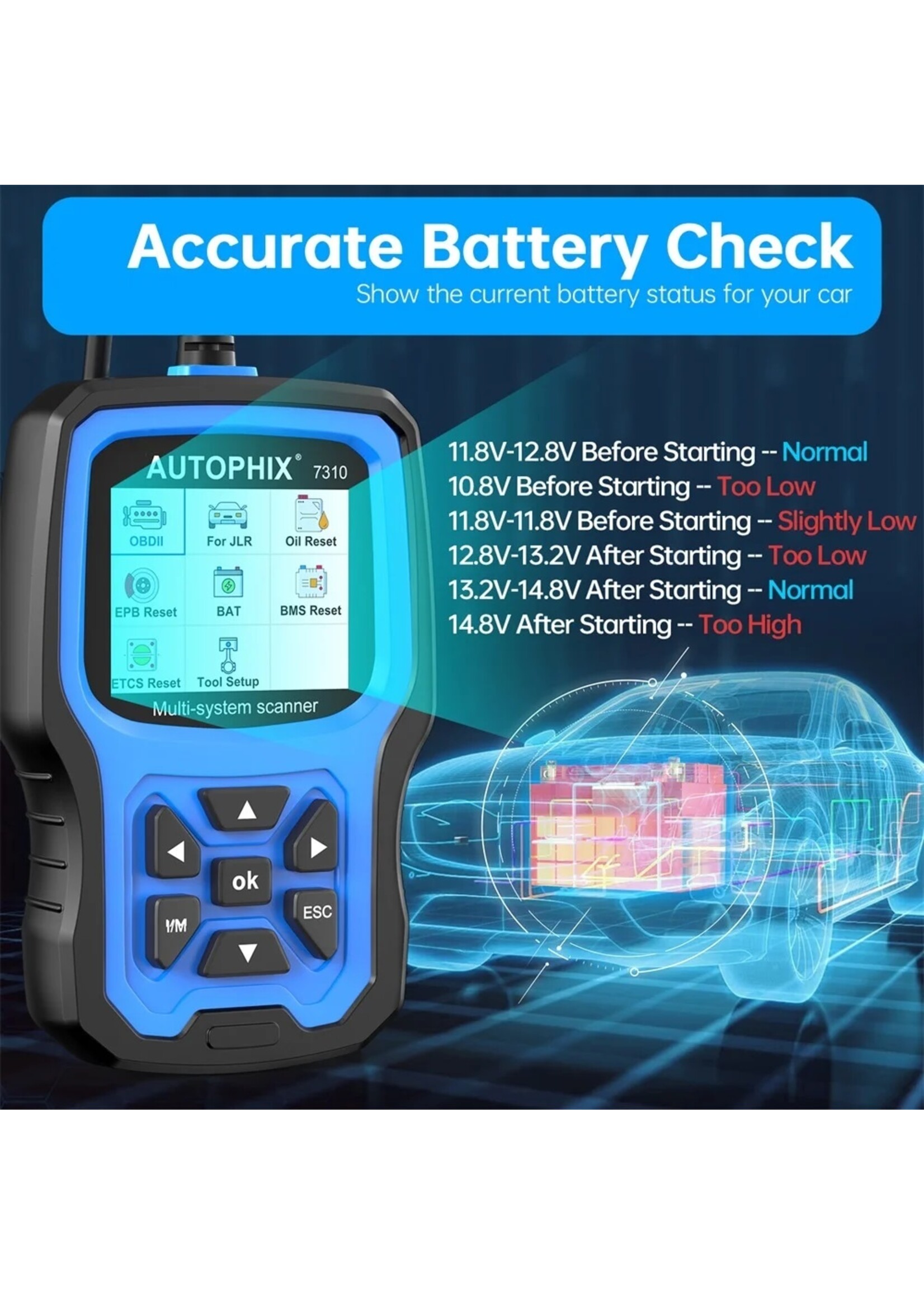 Autophix AUTOPHIX 7310 OBD2-scanner voor Land Rover en Jaguar