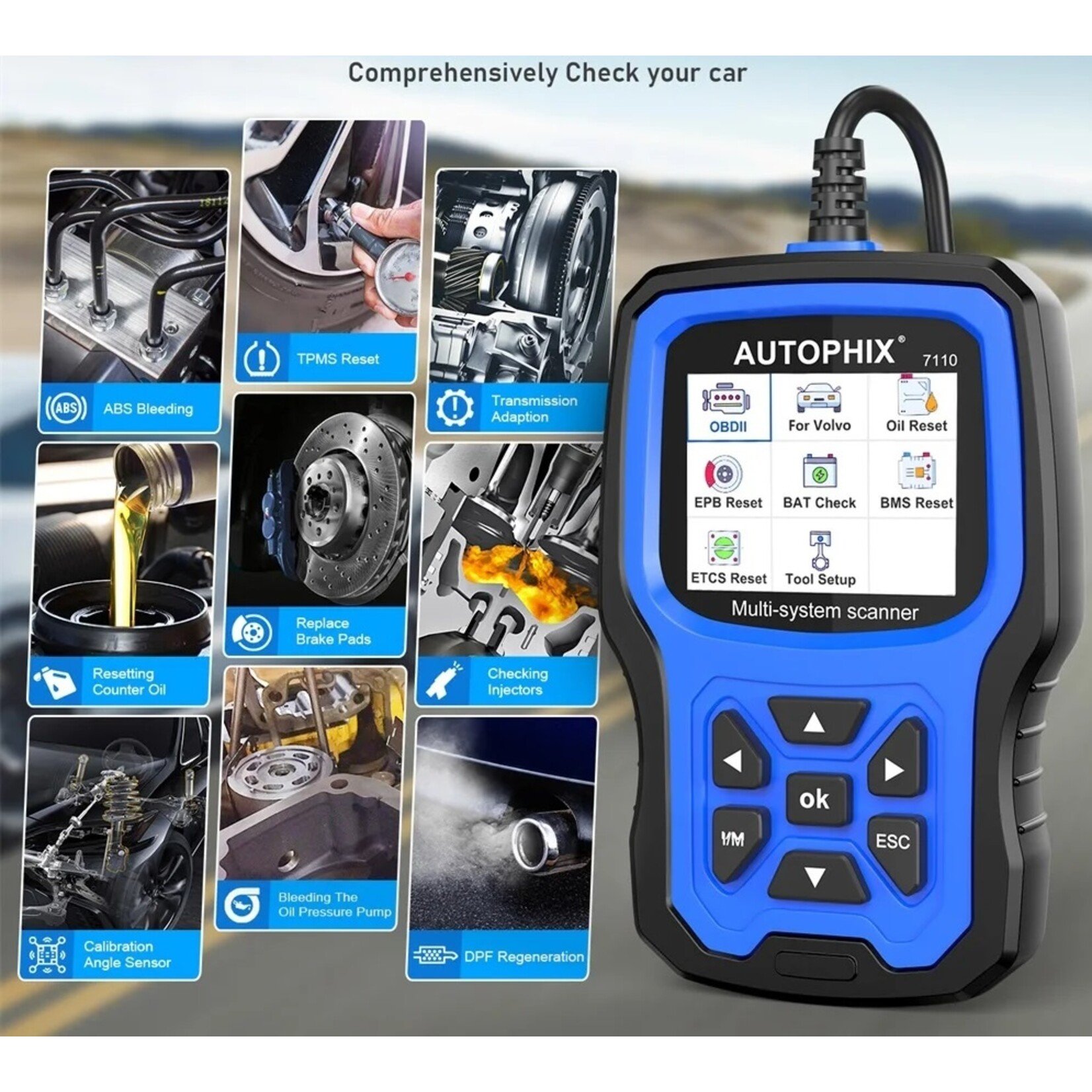 Autophix Autophix 7110 – Professionele Diagnosetool voor Volvo en Universele OBD2-Voertuigen