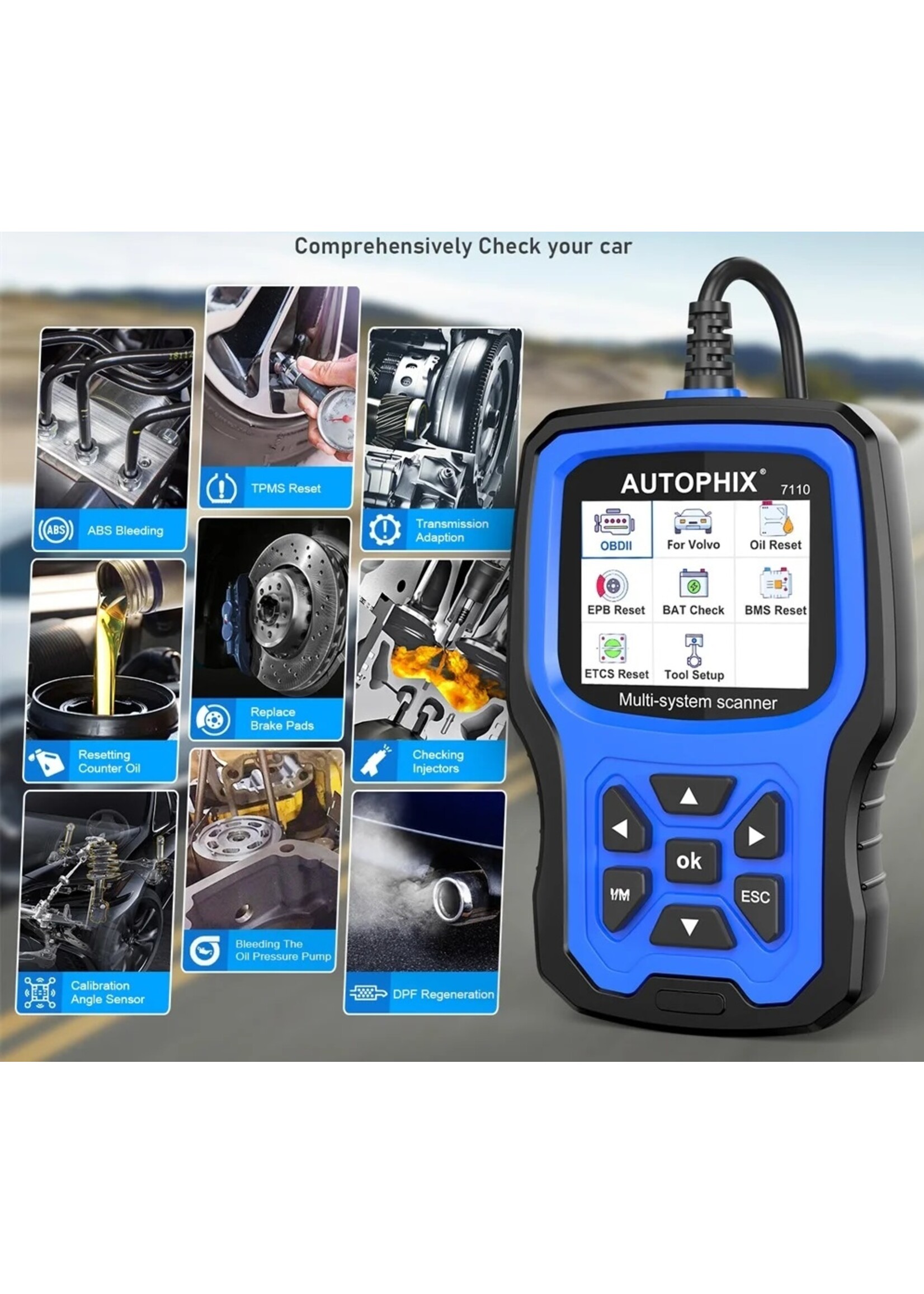 Autophix Autophix 7110 – Professionele Diagnosetool voor Volvo en Universele OBD2-Voertuigen