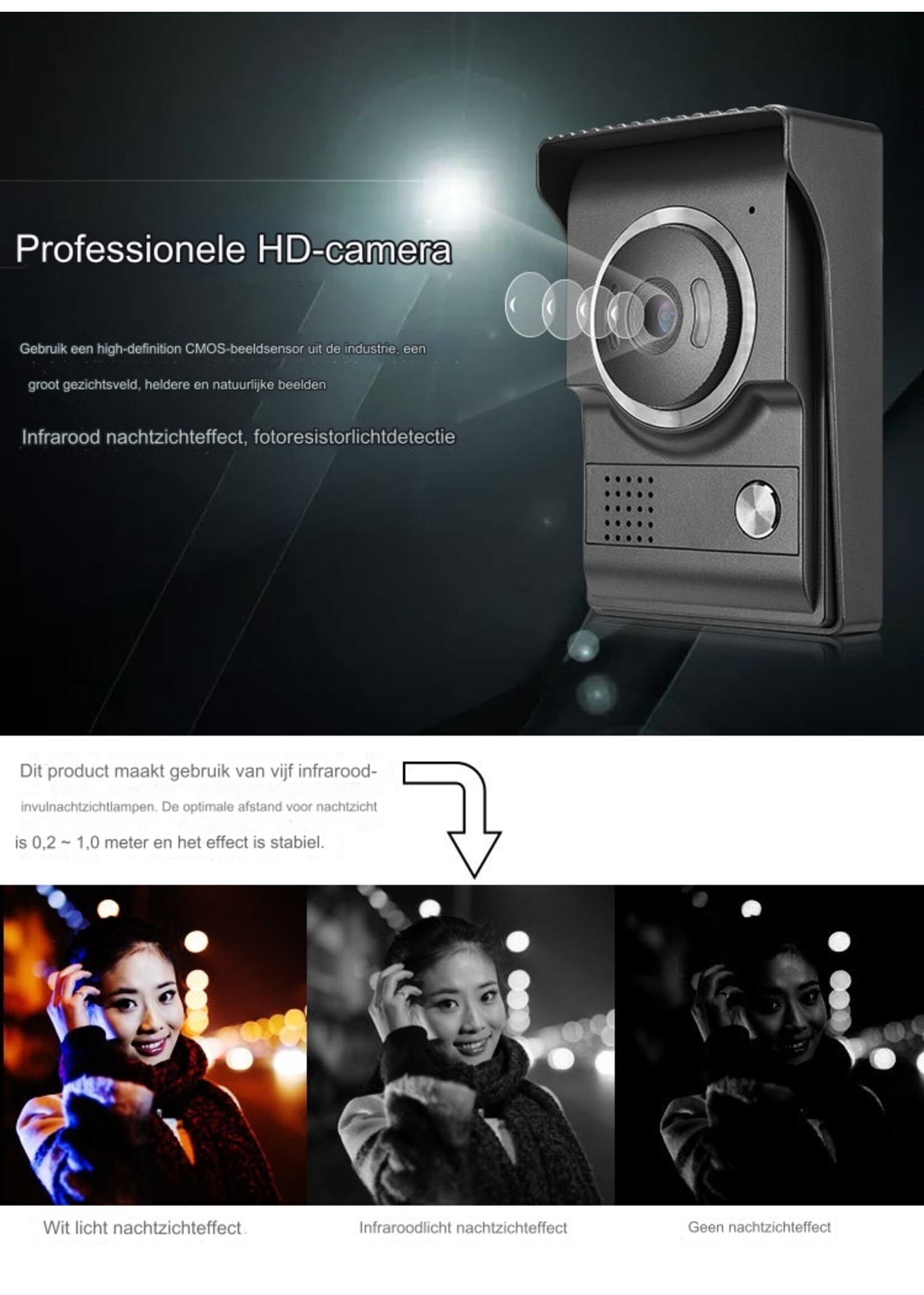 7-inch video-intercom deurbel villa slimme deurbel