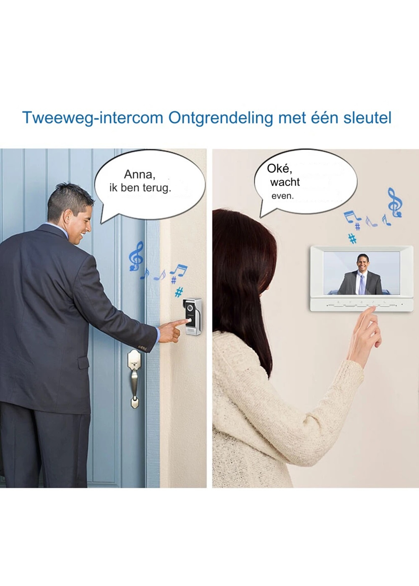 7 inch Visuele intercom deurbel