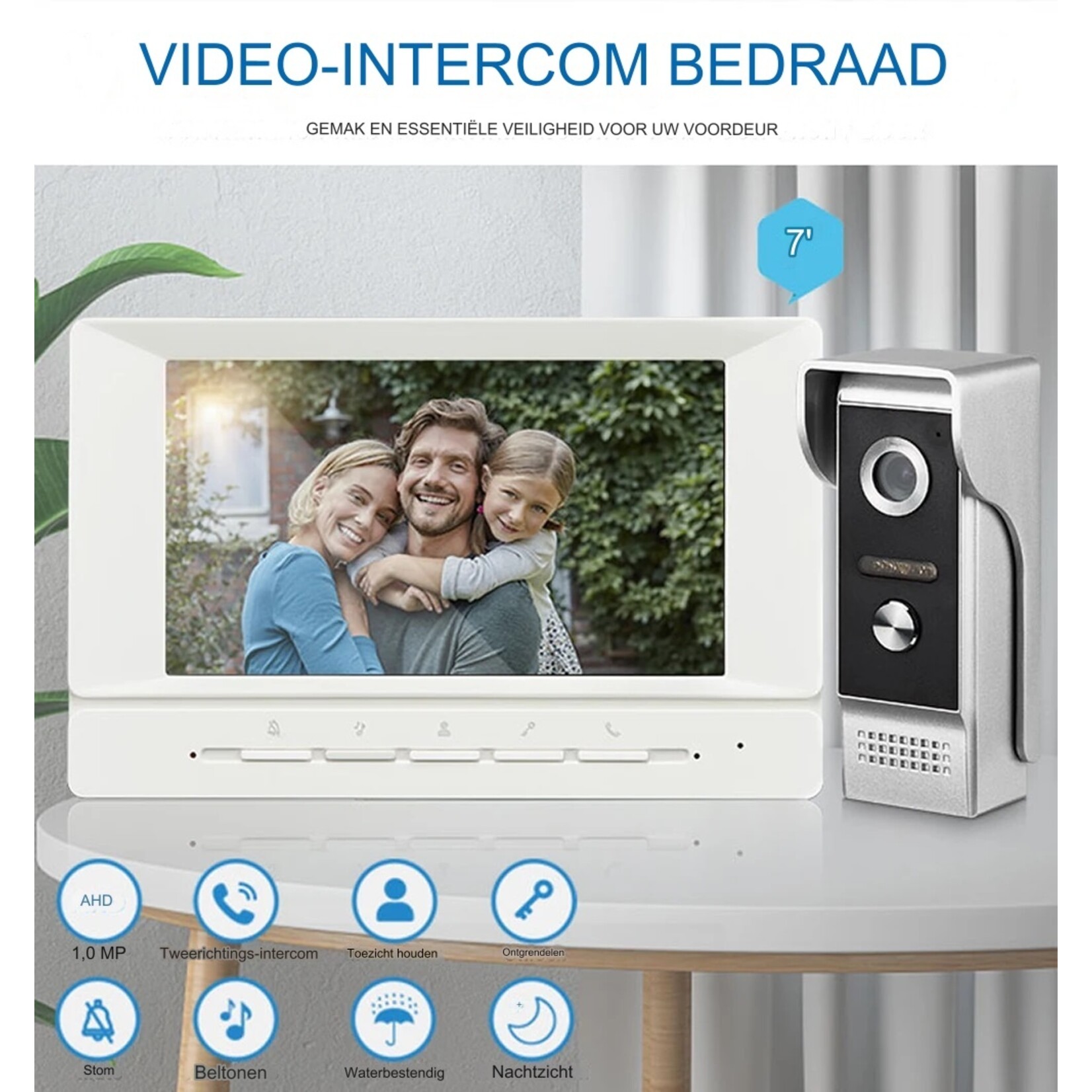 7 inch Visuele intercom deurbel