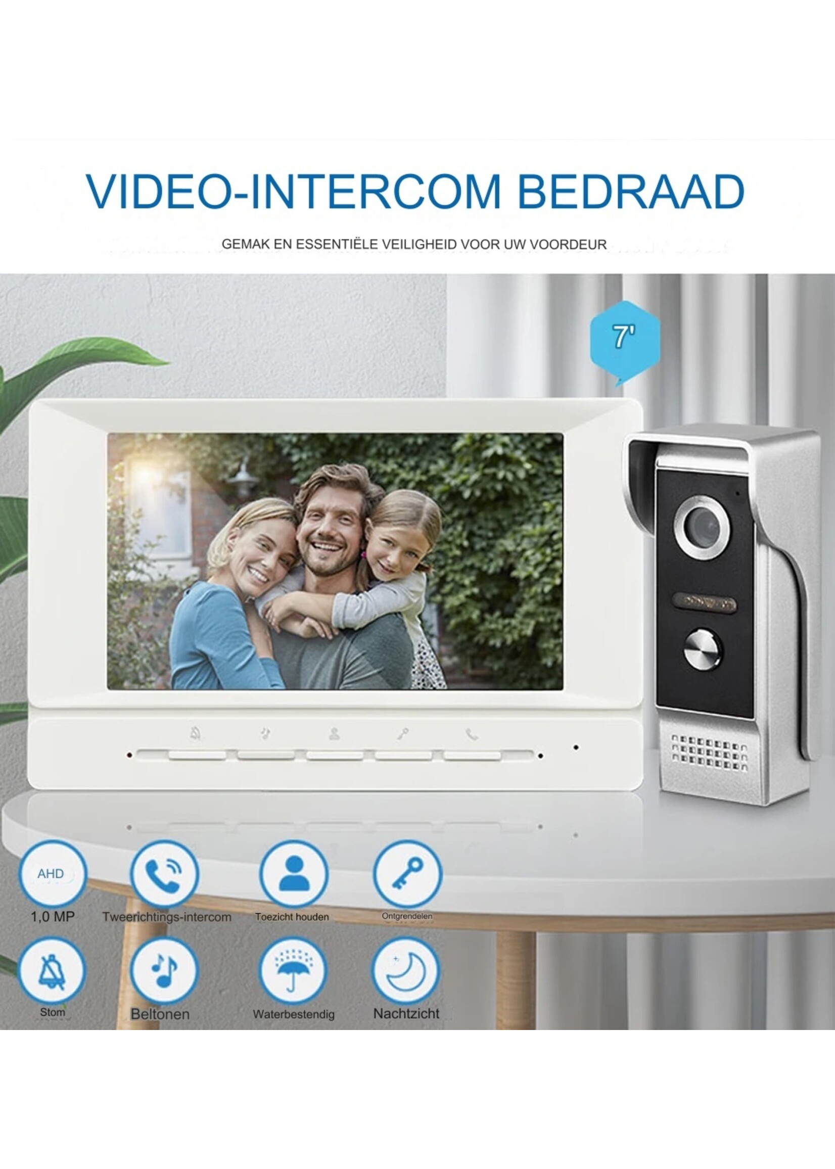7 inch Visuele intercom deurbel