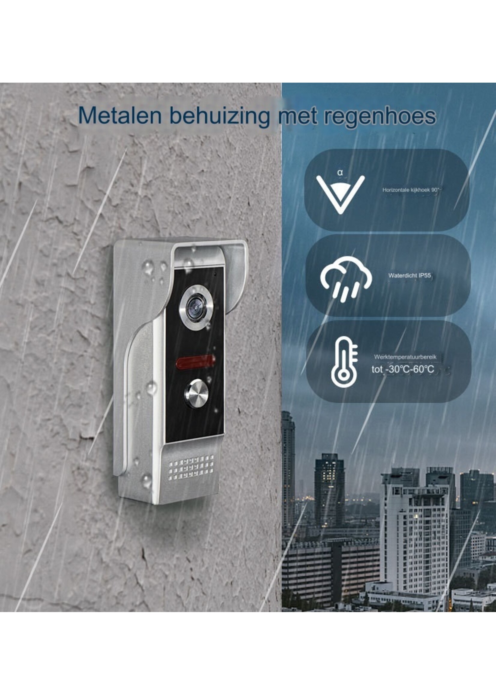 7 inch Visuele intercom deurbel
