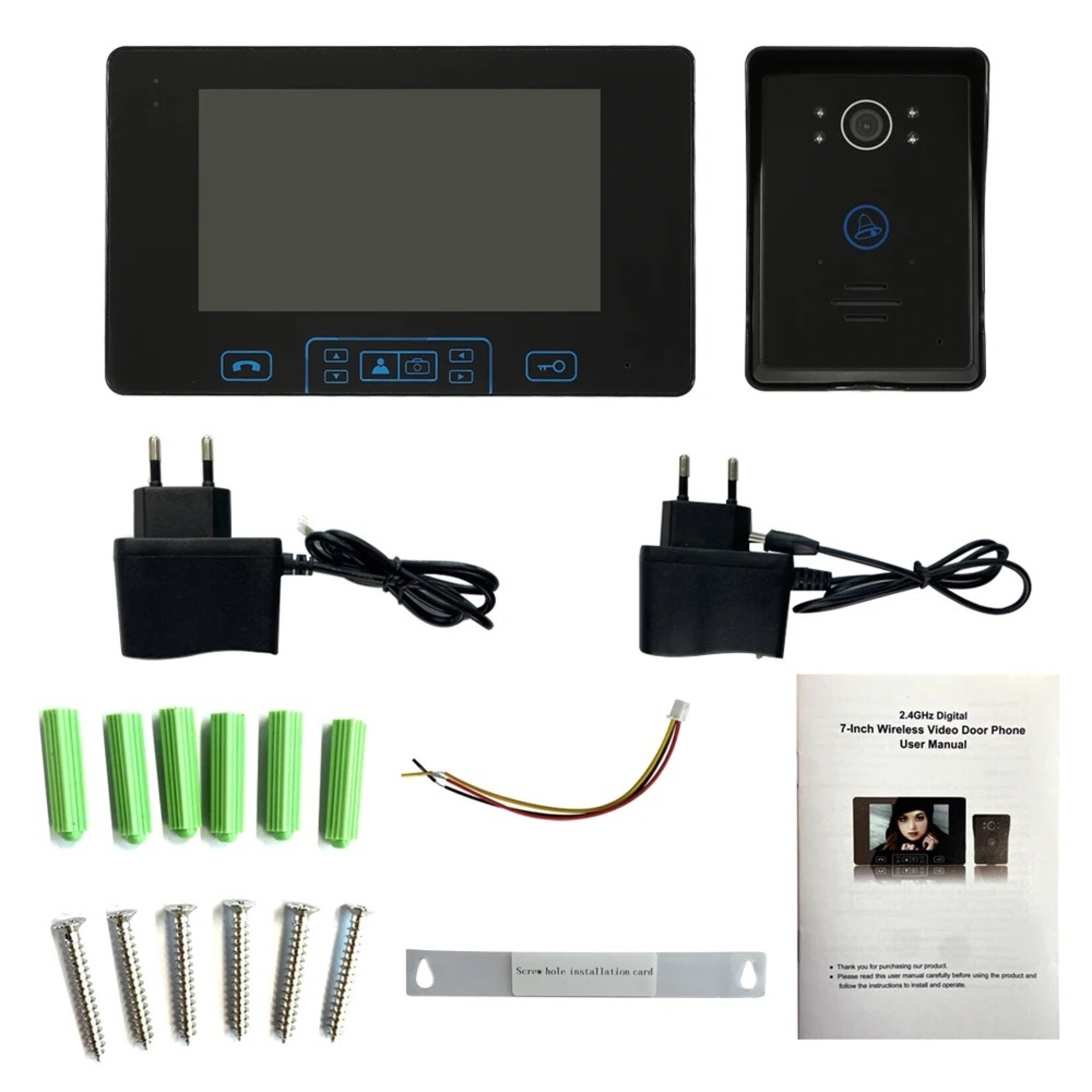 Anjielosmart 7 ''LCD    2.4GHz Draadloze Video-intercom