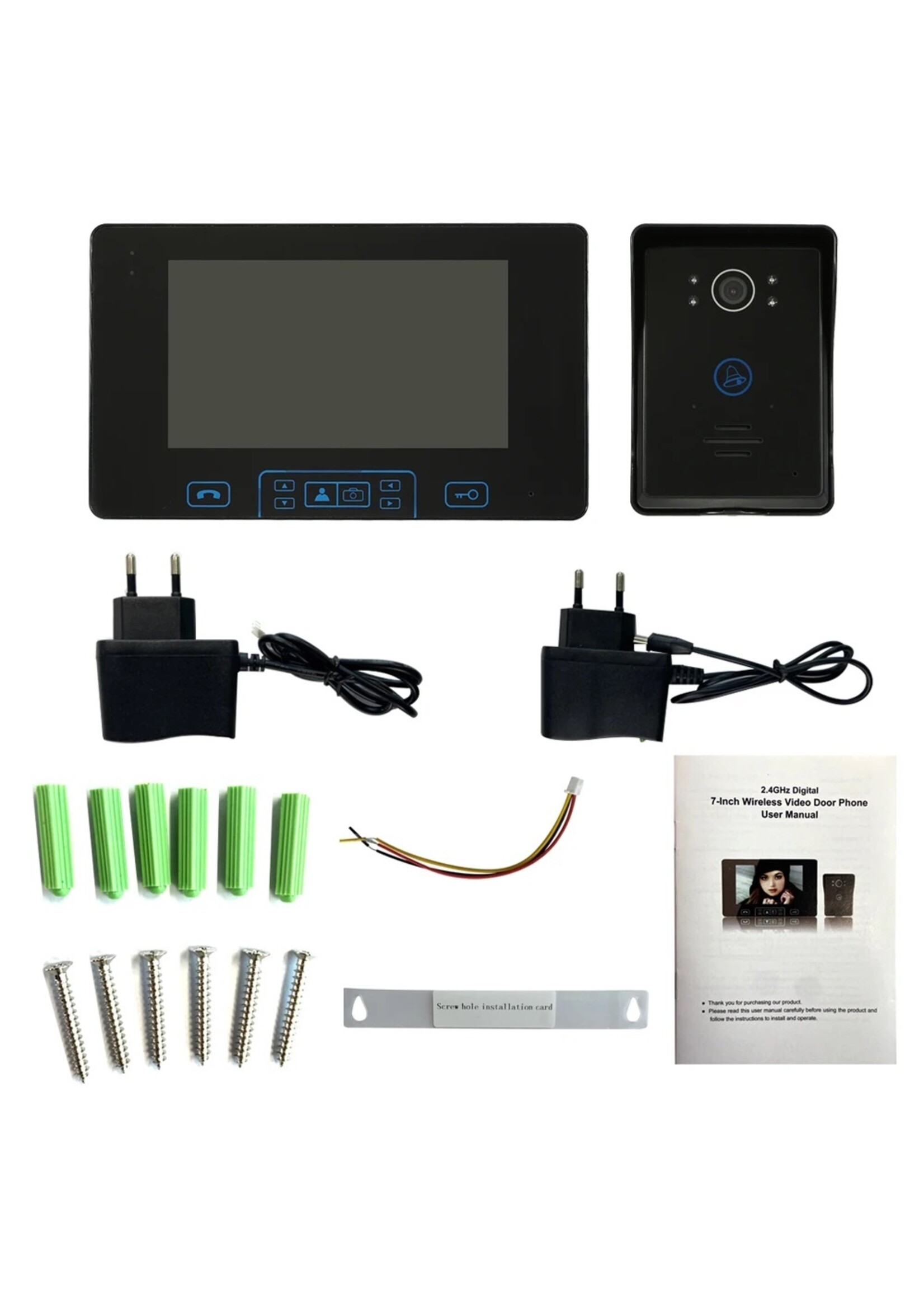 Anjielosmart 7 ''LCD    2.4GHz Draadloze Video-intercom