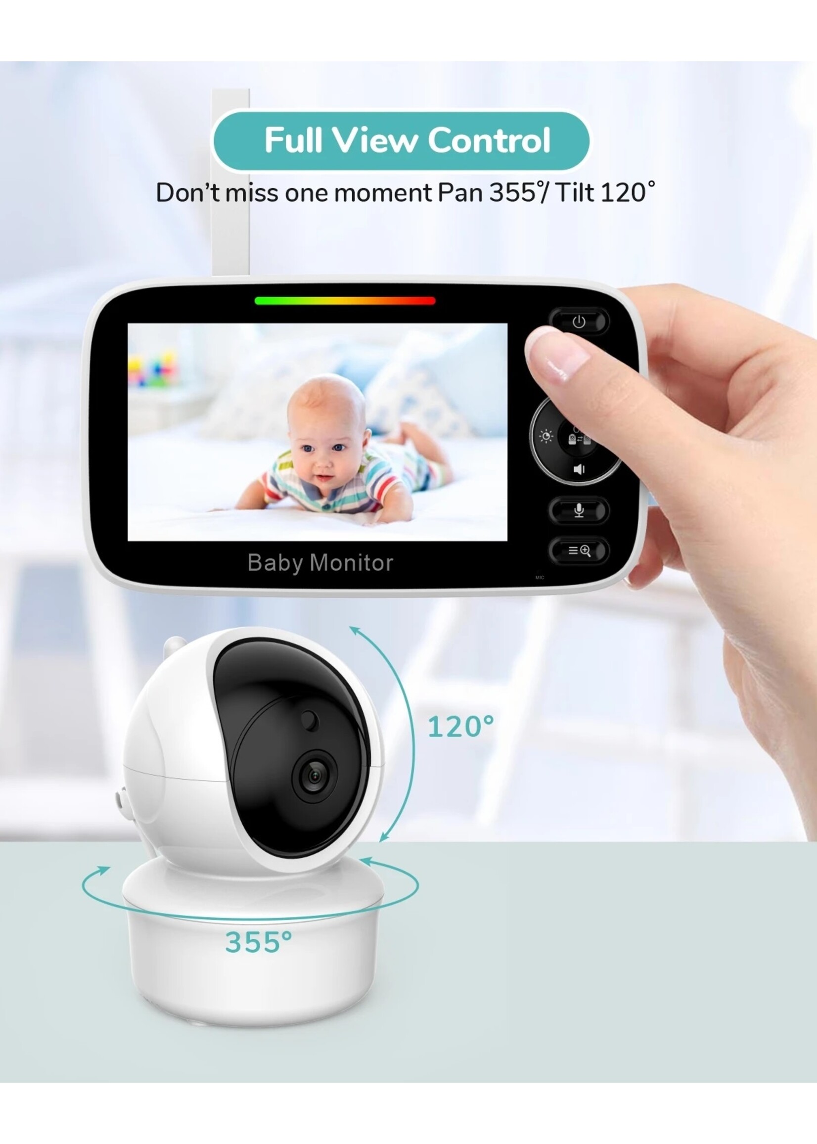 Babyfoon 4,3'' scherm Tweeweg audio-talk video