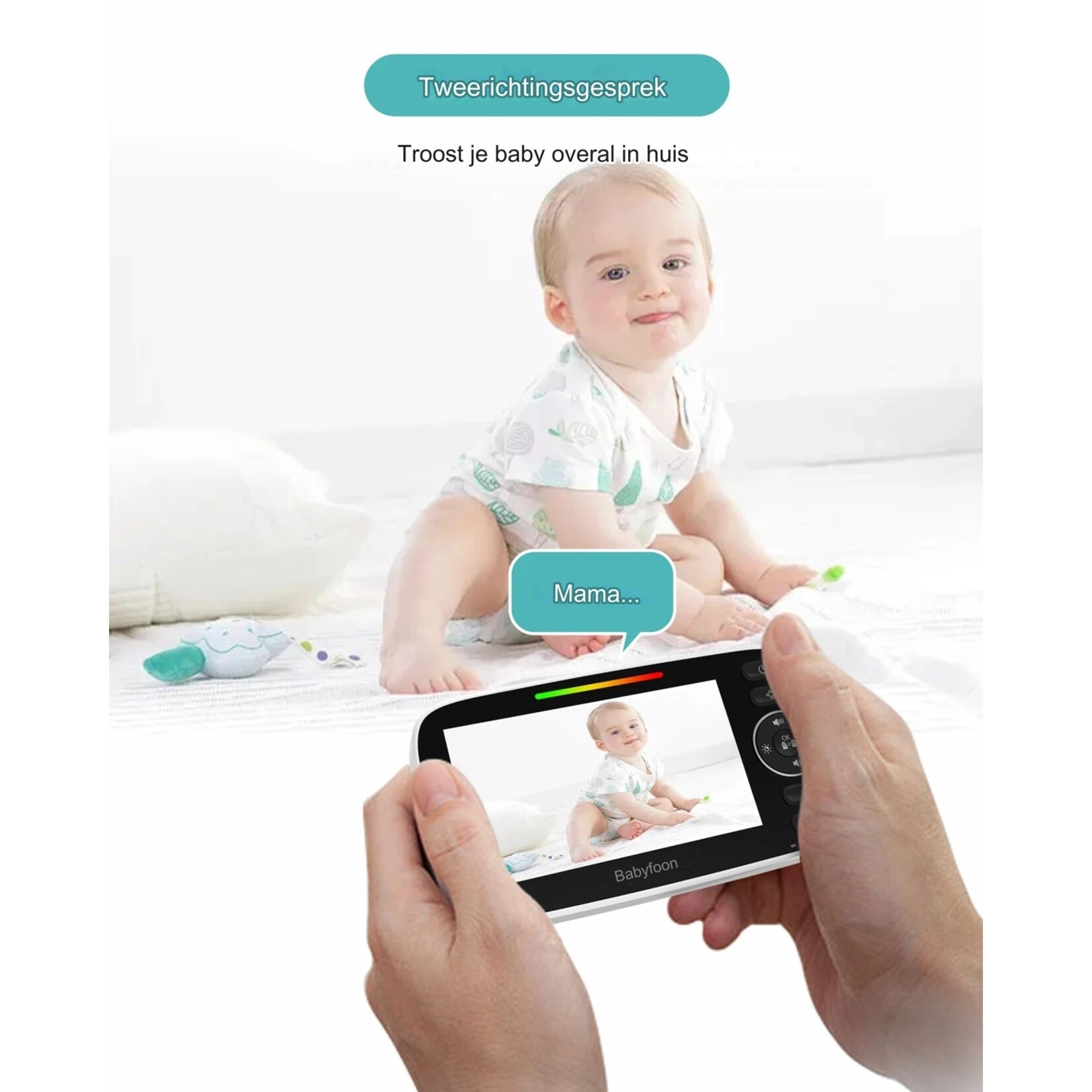 Babyfoon 4,3'' scherm Tweeweg audio-talk video