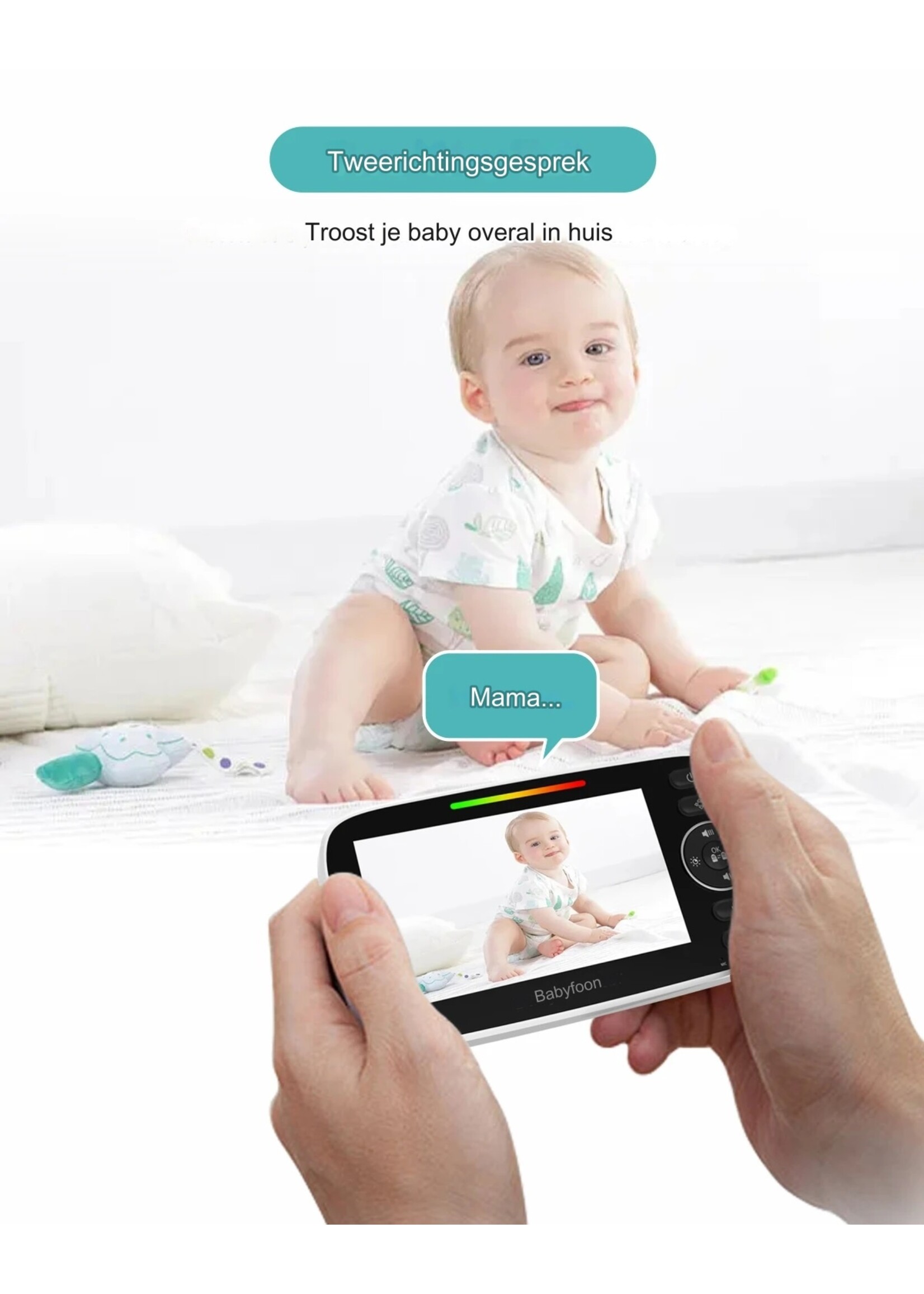Babyfoon 4,3'' scherm Tweeweg audio-talk video