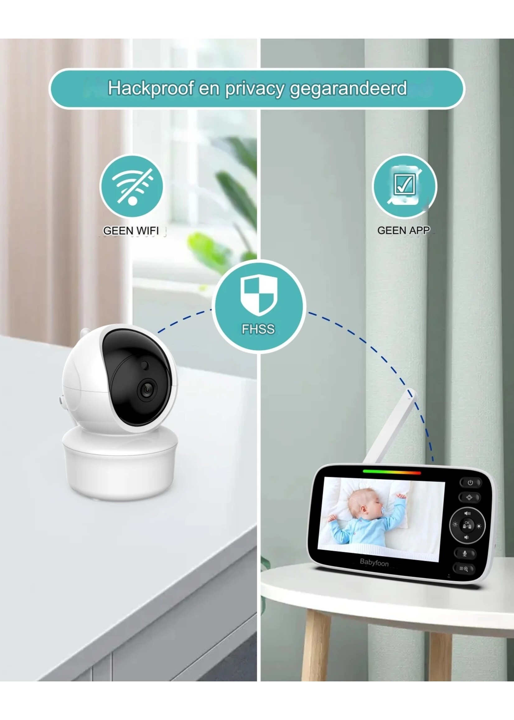 Babyfoon 4,3'' scherm Tweeweg audio-talk video