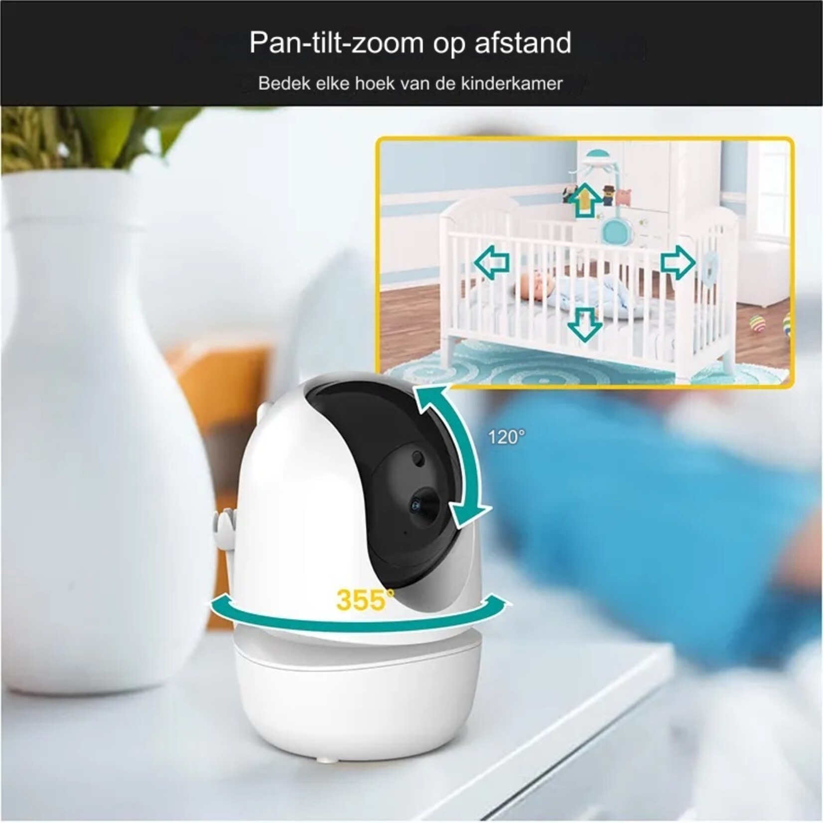 Babyfoon Bidirectionele audio Bewegingsdetectie Slimme video-babyfoon 4,3 inch