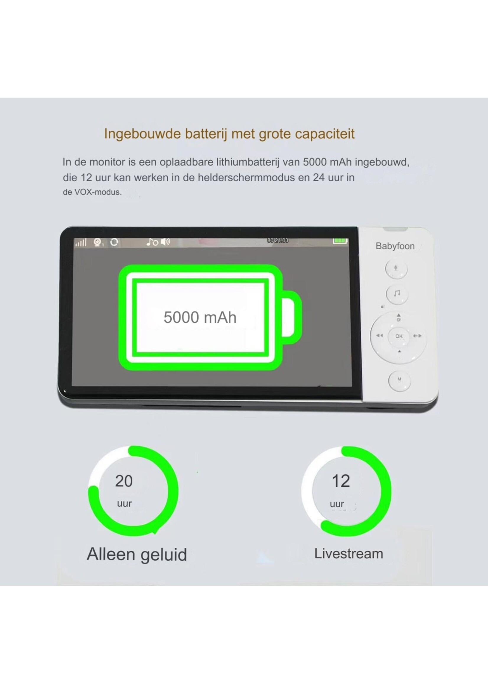 5-inch babyfoon HD draadloze kindermonitor smart home babyverzorgingscamera